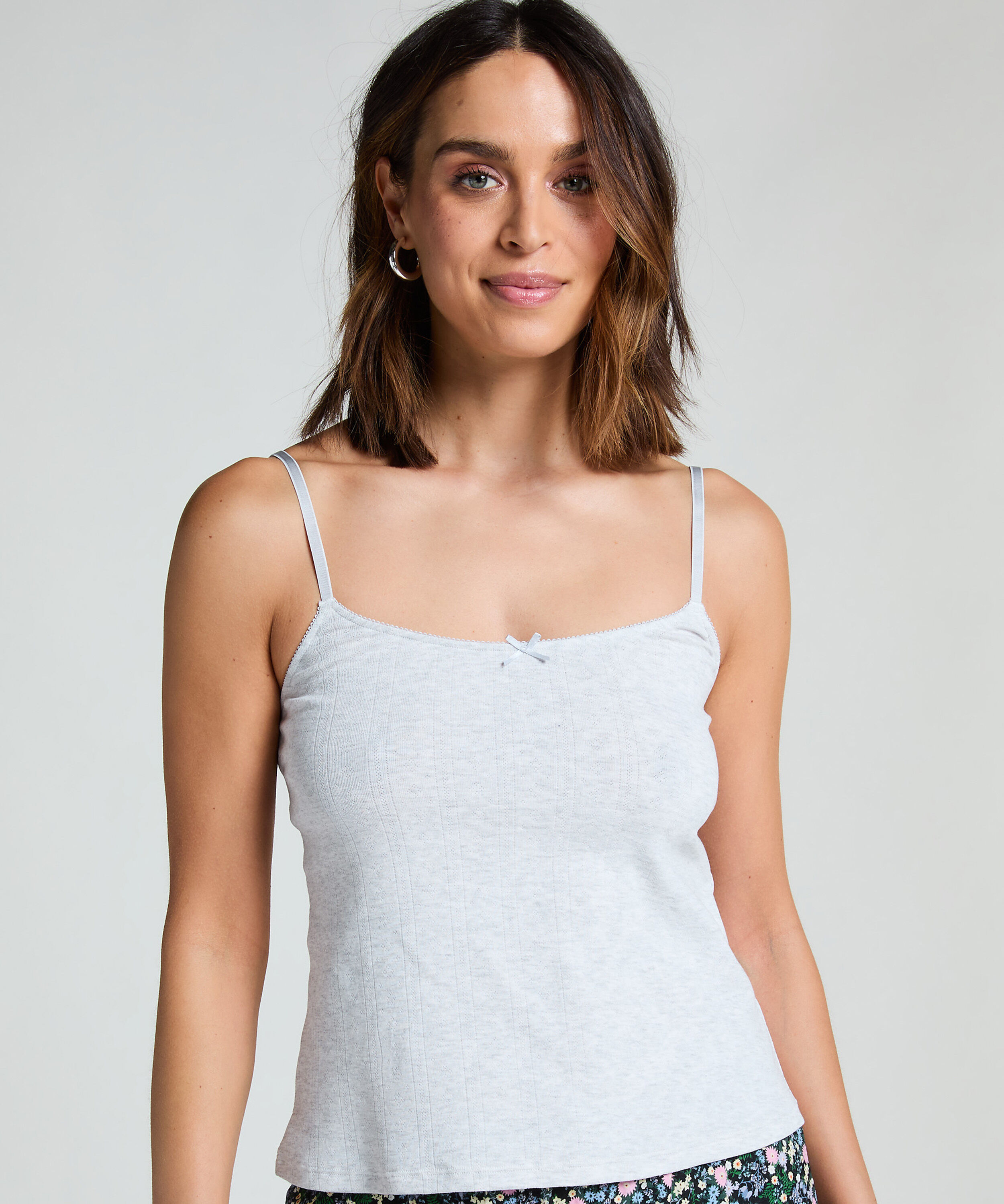 Pointelle Pyjamatop, Grau Pointelle Pyjamatop, Grau