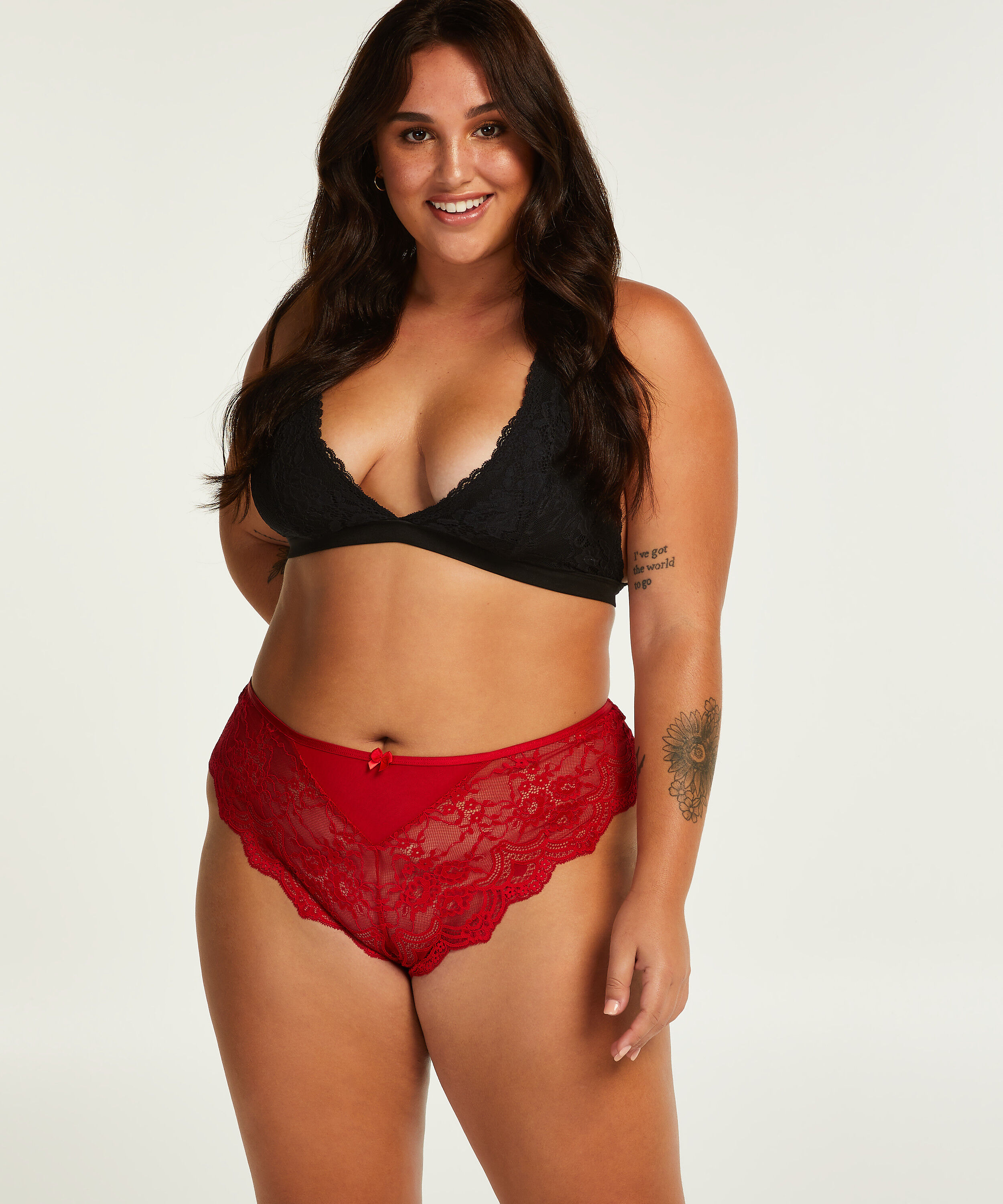 High-Cut-Brazilian Heather Curvy, Rot High-Cut-Brazilian Heather Curvy, Rot