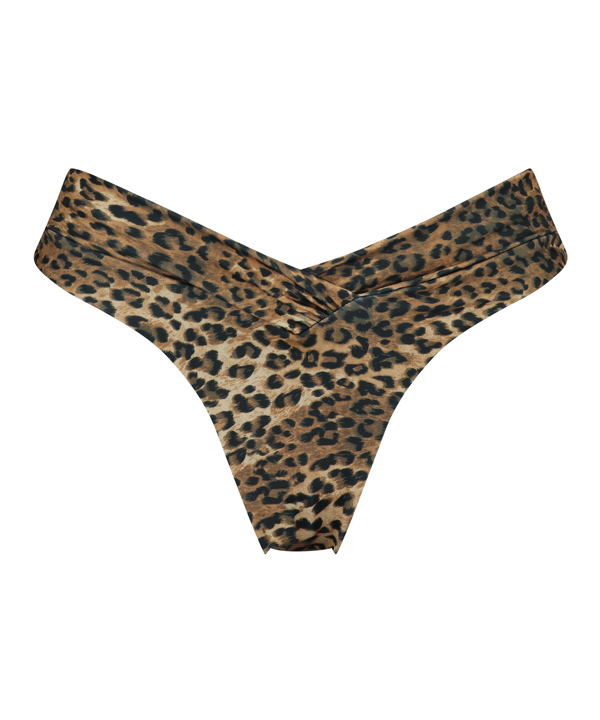 Hoch ausgeschnittenes Bikinihöschen Leopard, Braun, main