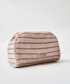 Kosmetiktasche aus Chenille, Rose