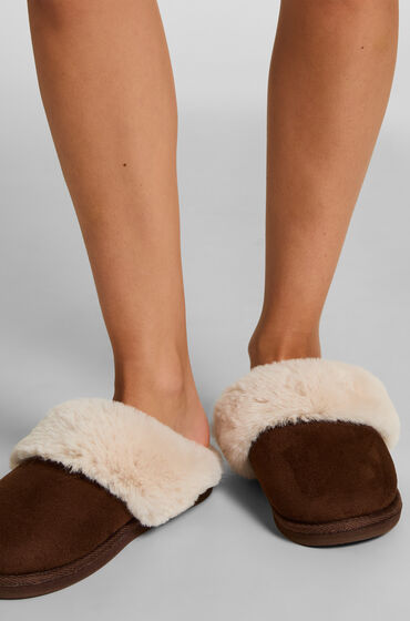 Hunkemöller Mules aus Kunstfell Betty Braun