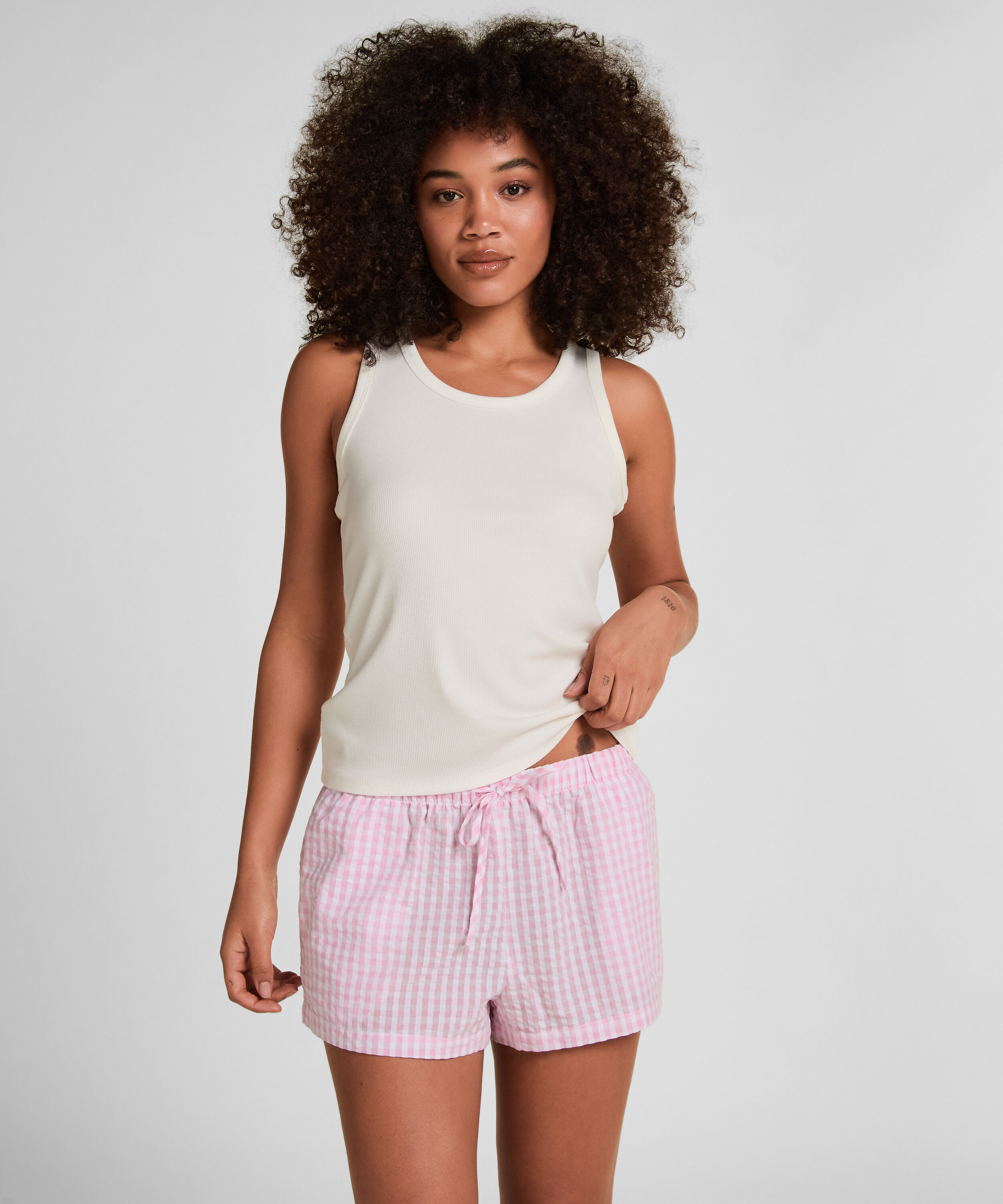 Shorts Seersucker, Rose