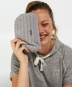 Kosmetiktasche aus Chenille, Grau