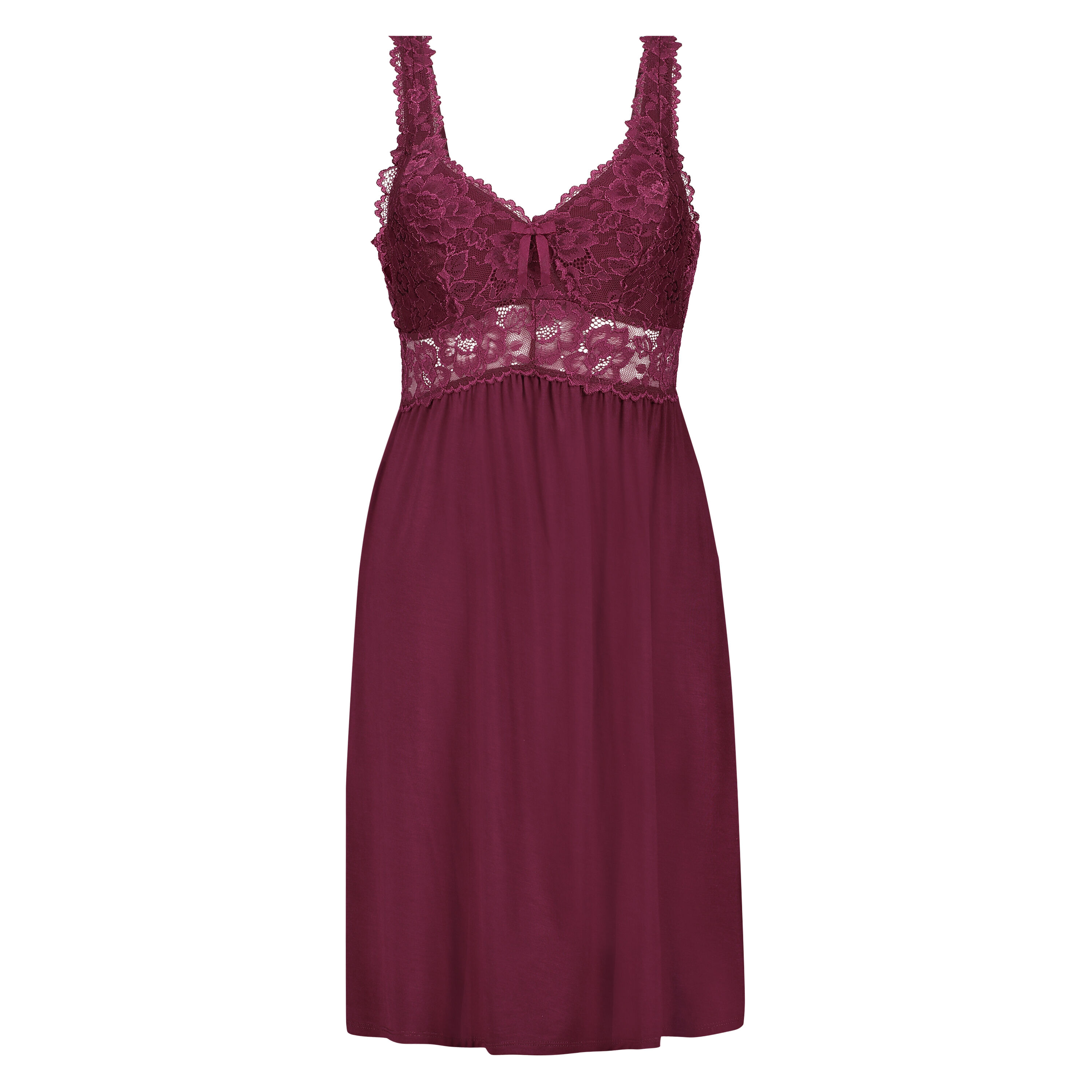 Slipdress Modal Lace, Rot