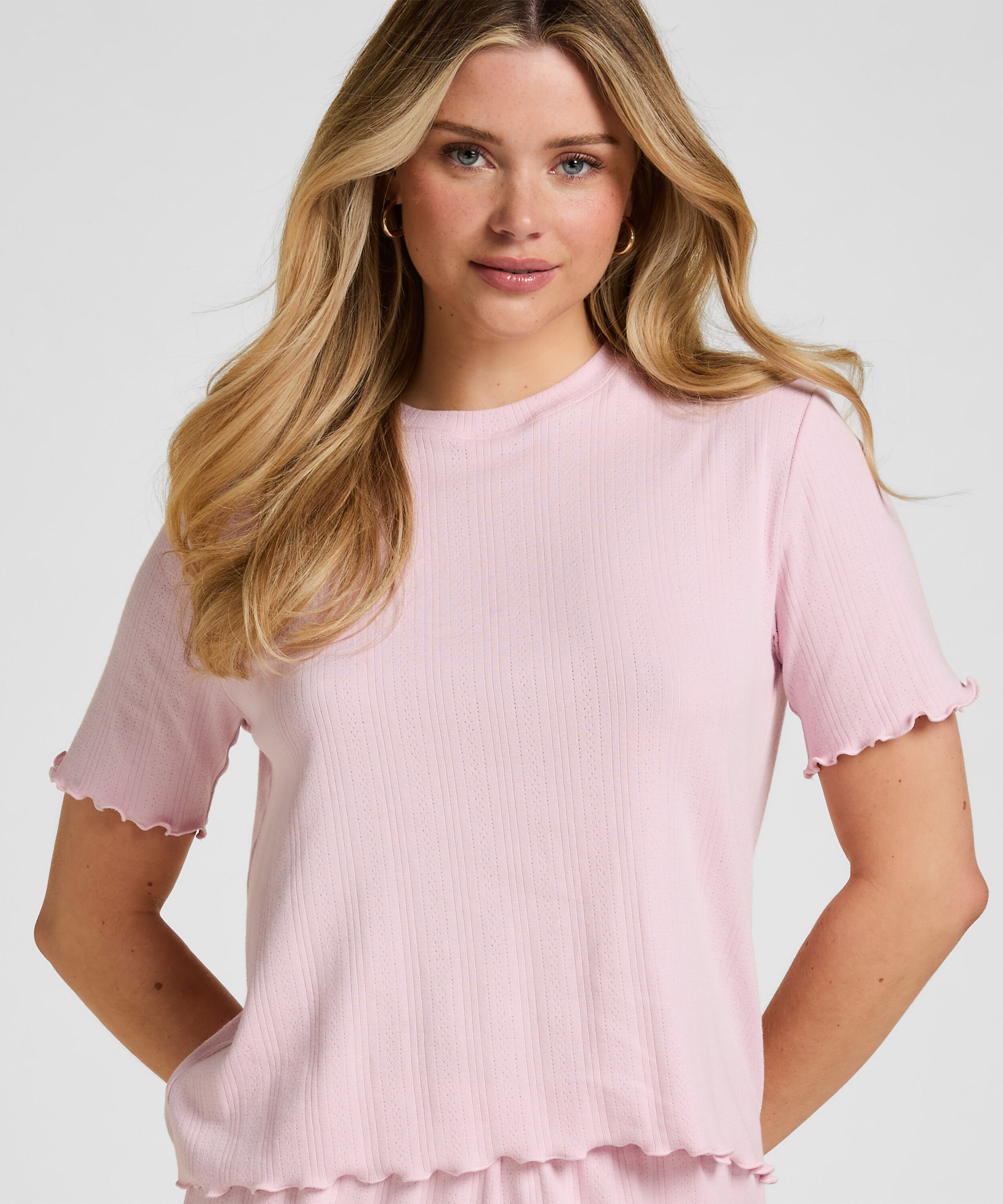 Pyjama Top Pointelle, Rose