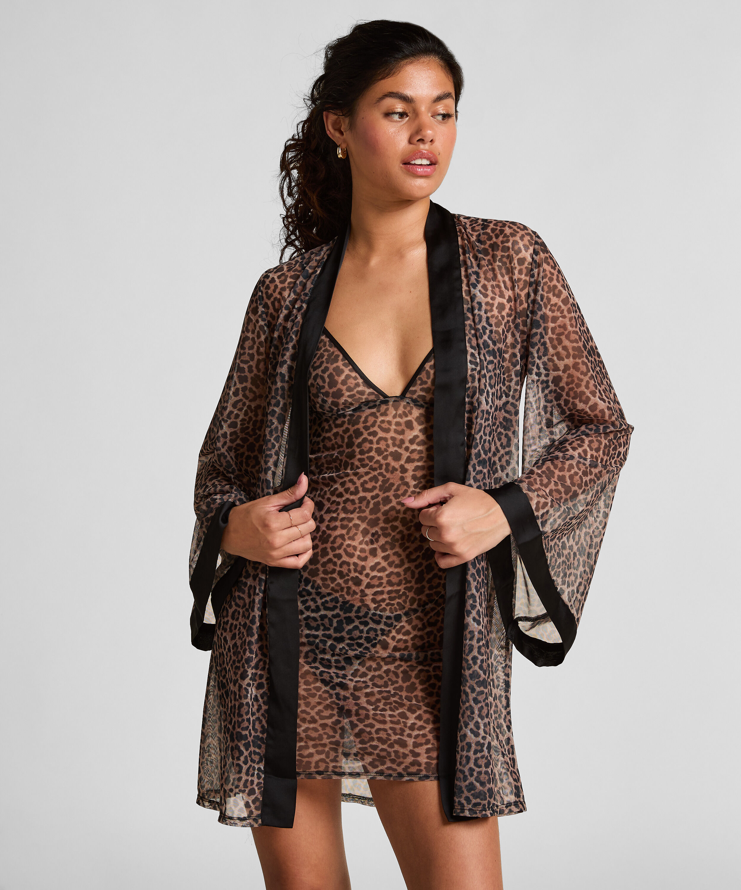 Leopard Mesh-Kimono