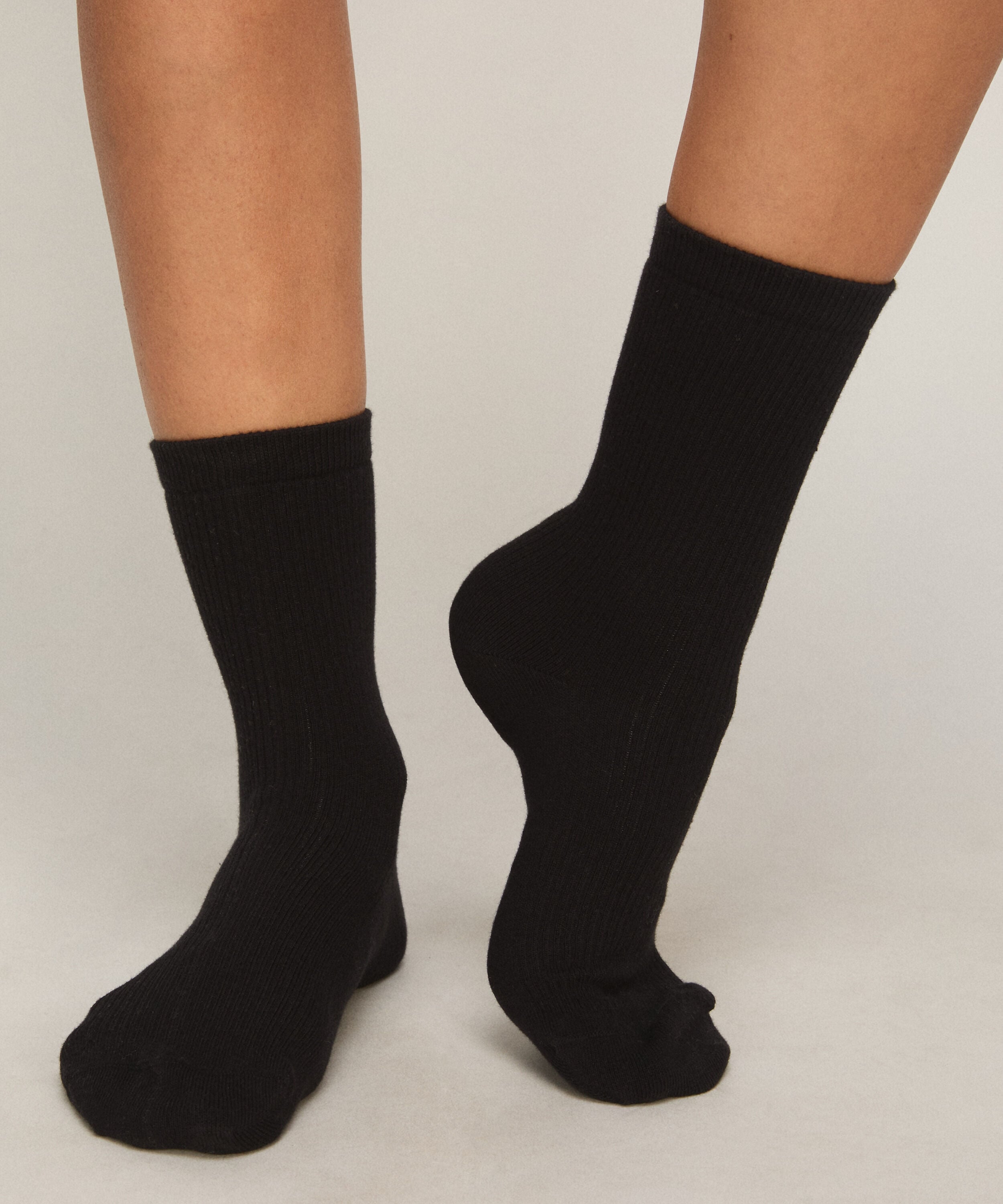 3er-Pack Baumwoll-Crew-Socken, Schwarz