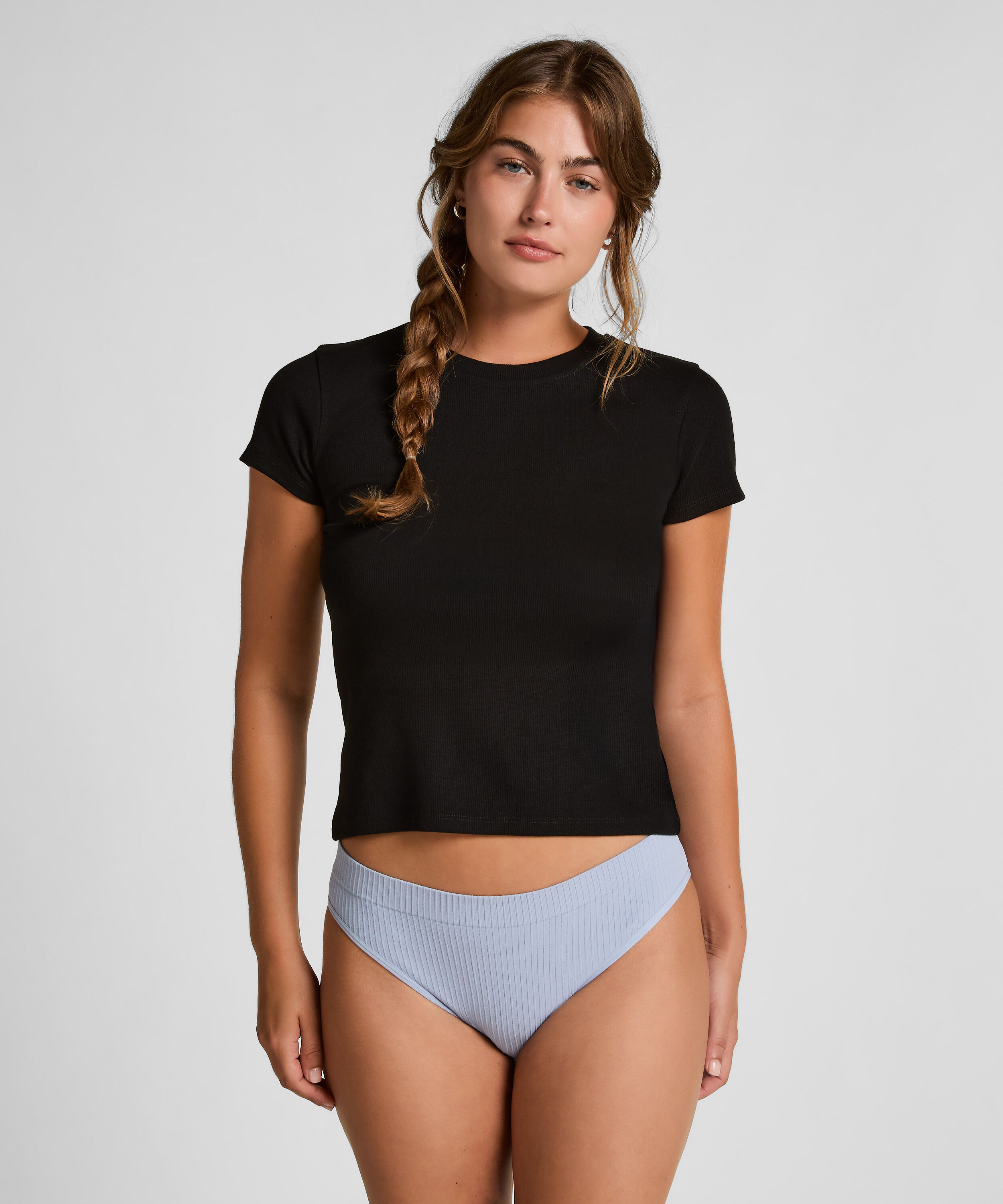 Pyjamatop Rib Crew Neck