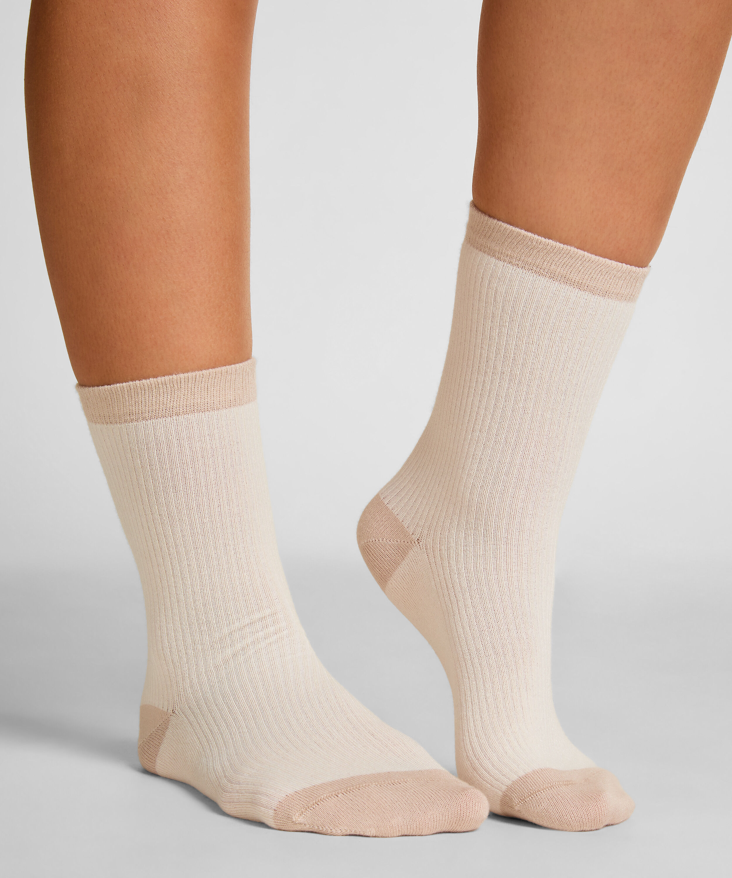 Crew-Socken aus Modal, Weiß