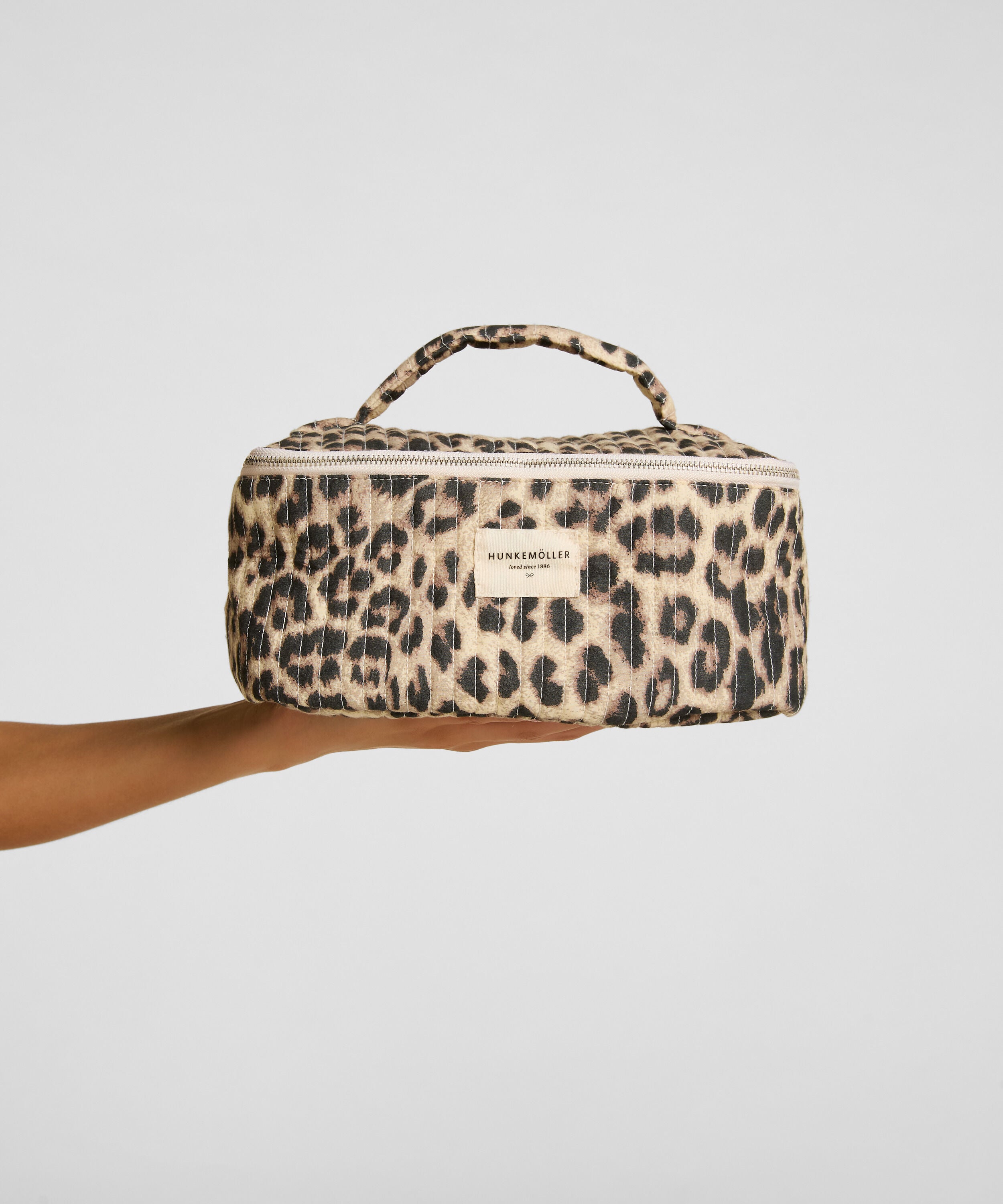 Kulturtasche Leopard, Beige