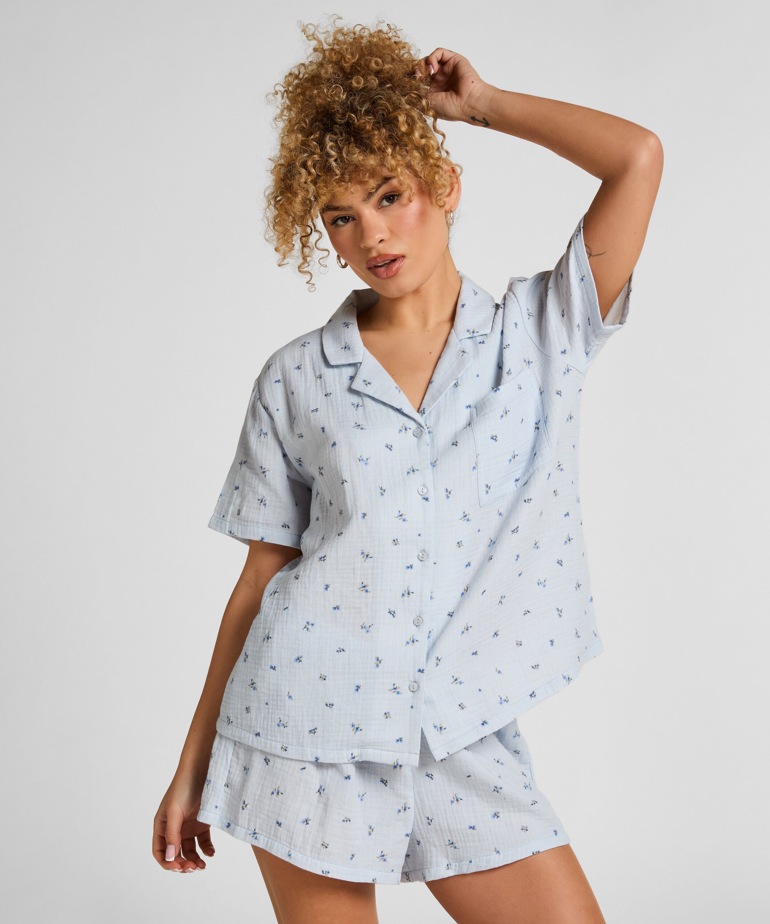 Musselin-Shorts, Blau Musselin-Shorts, Blau