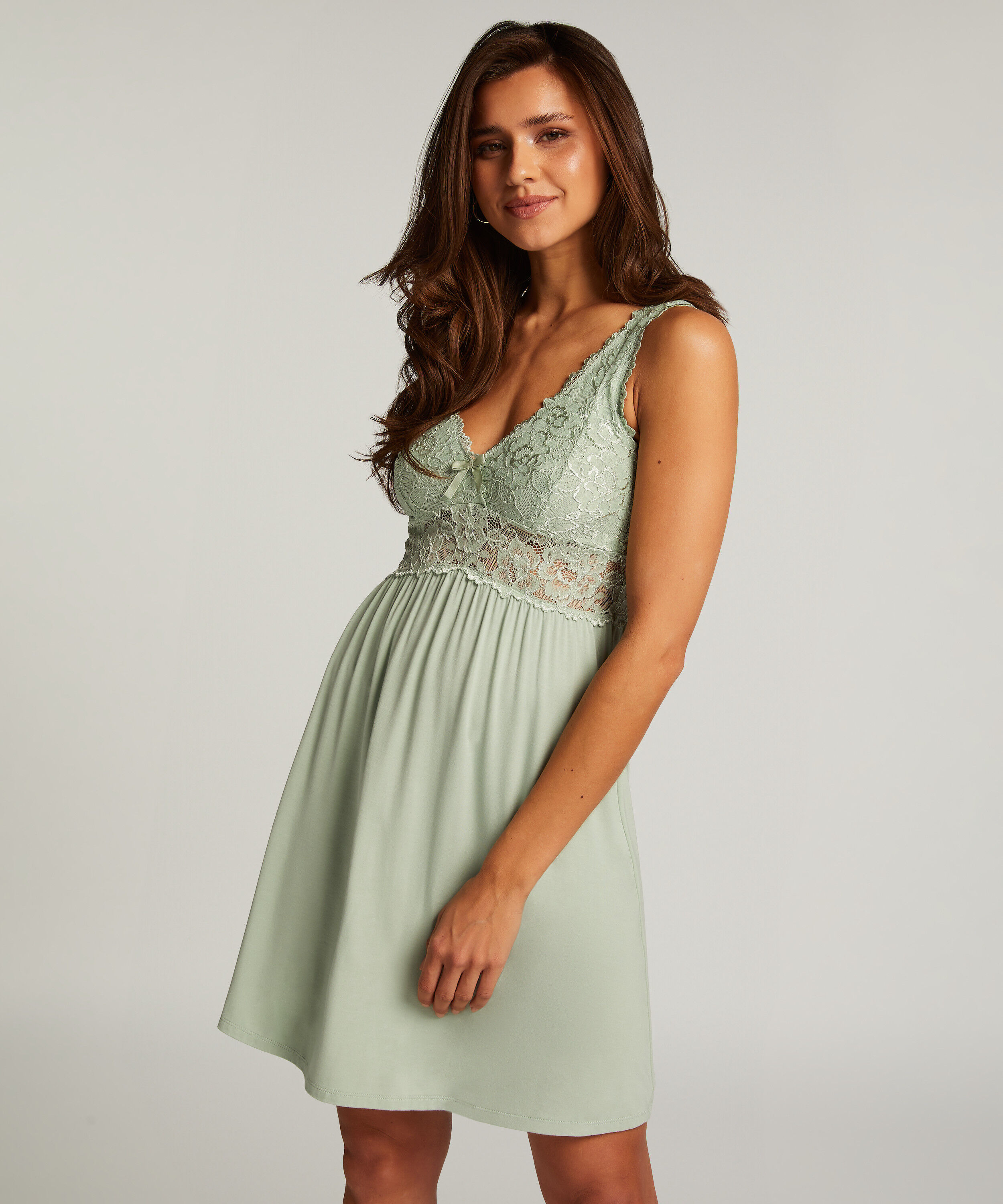 Slipdress Nora Lace, Grün