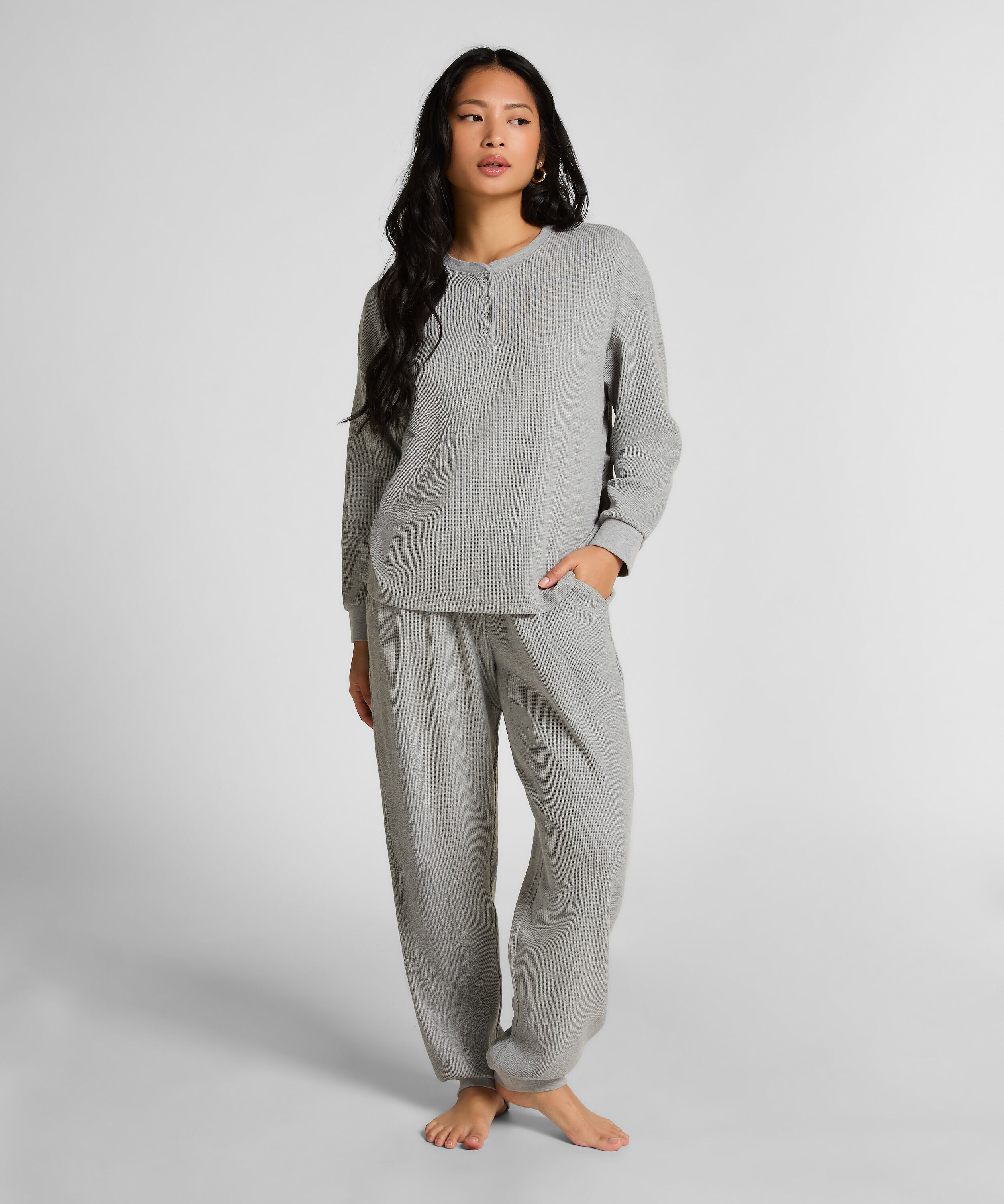 Top Waffelstrick Henley