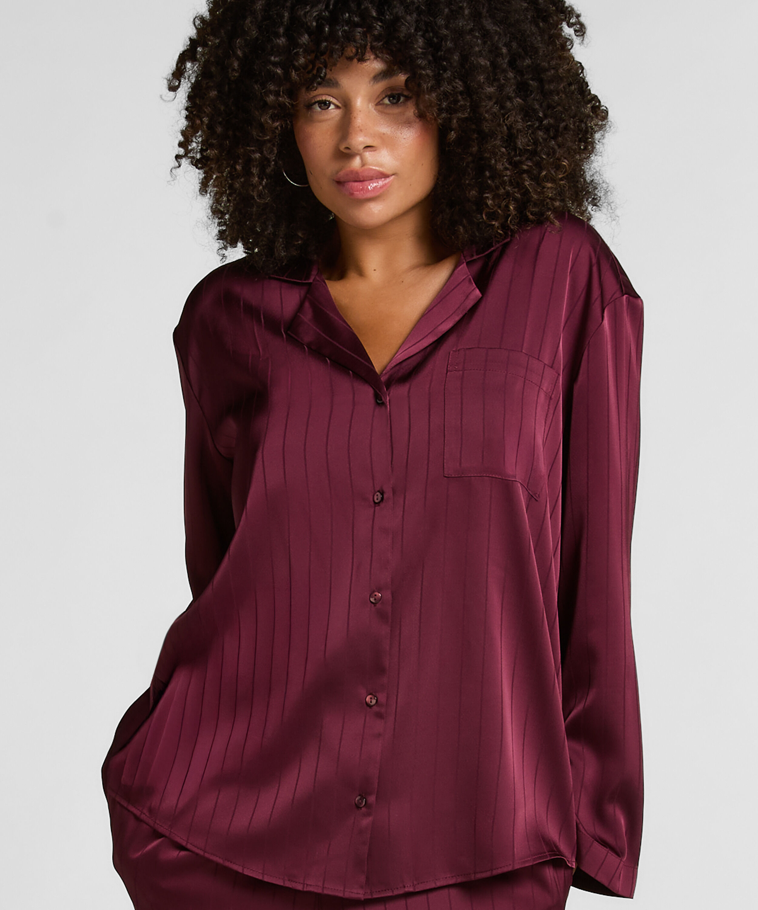 Satinjacke mit Nadelstreifen, Lila Satinjacke mit Nadelstreifen, Lila