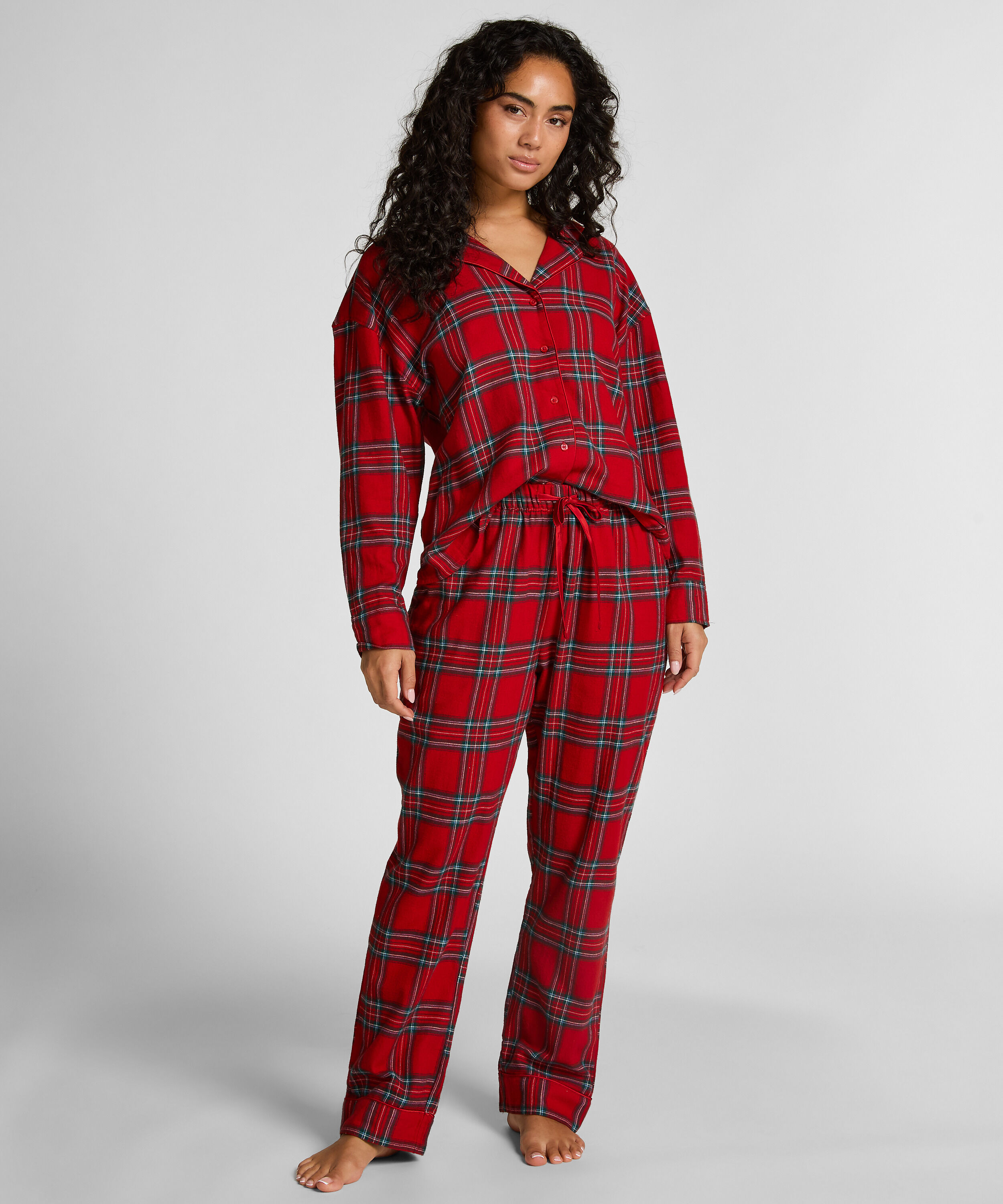 Pyjamahose aus Flanell, Rot