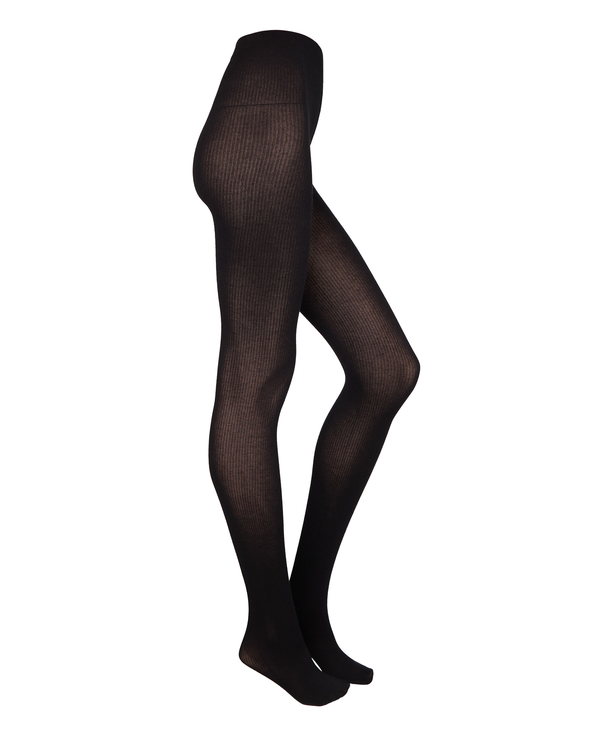 Gerippte Strickstrumpfhose Kaschmir-Mix