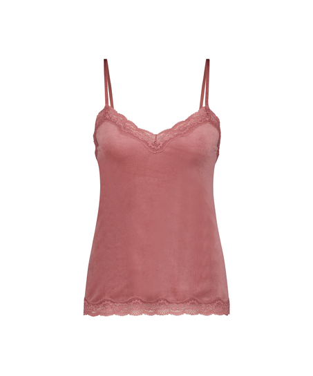 Cami Top Velours Lace, Rose