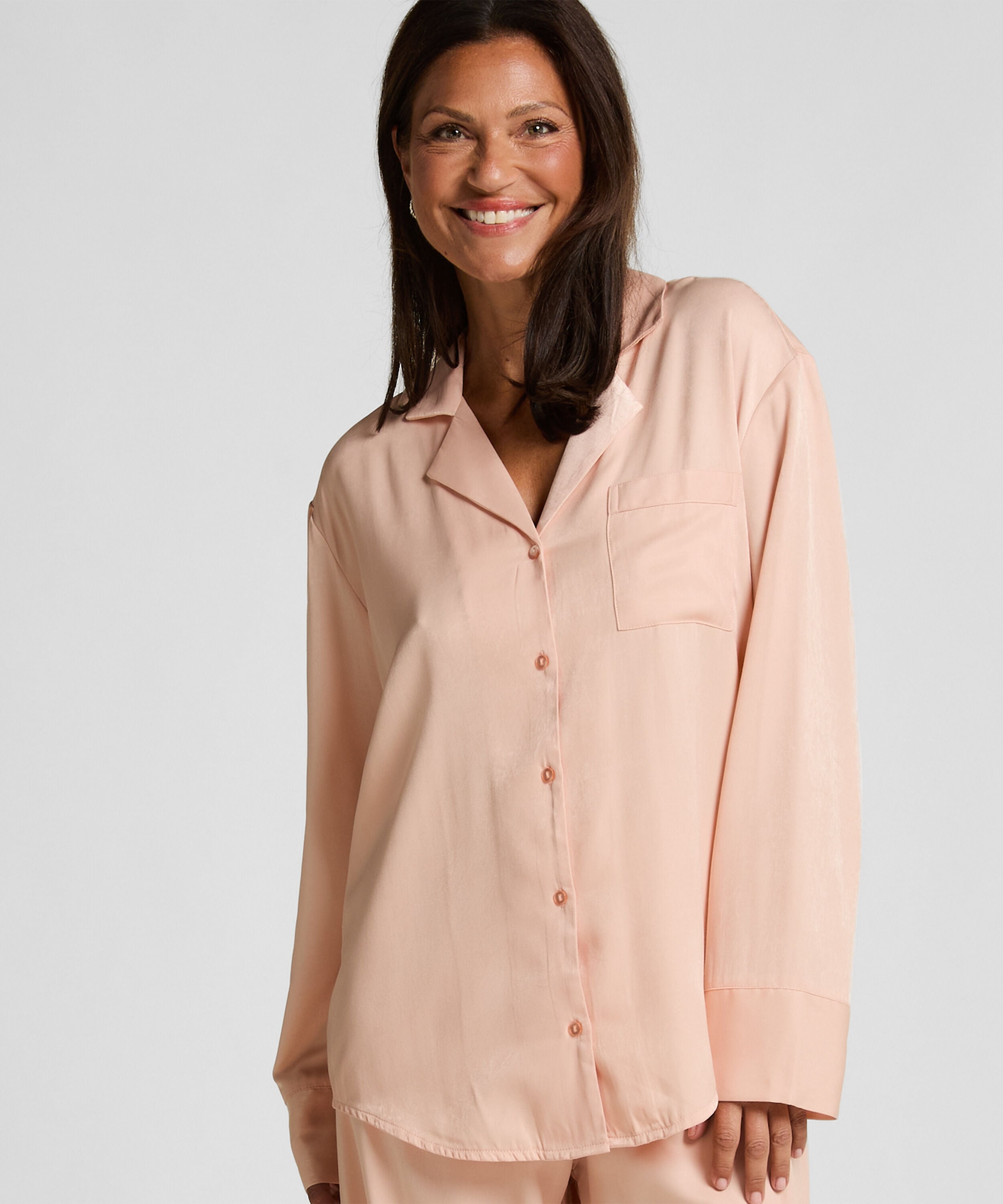 Langarmjacke Satin Ayla, Orange