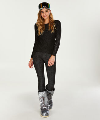 HKMX Sport-Leggings mit niedriger Taille, Schwarz