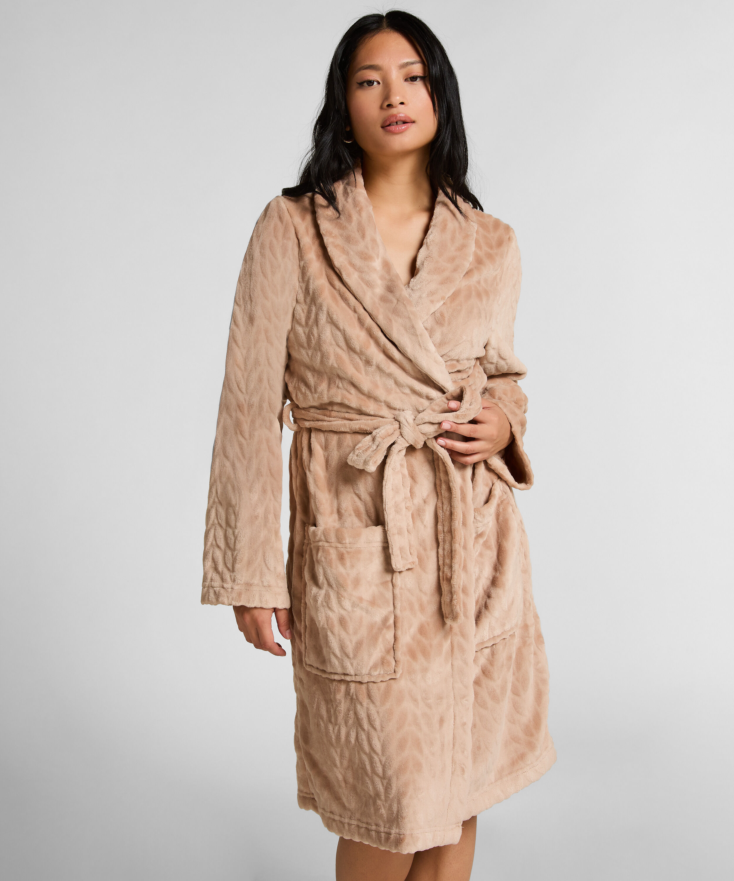 Bademantel kurz Fleece