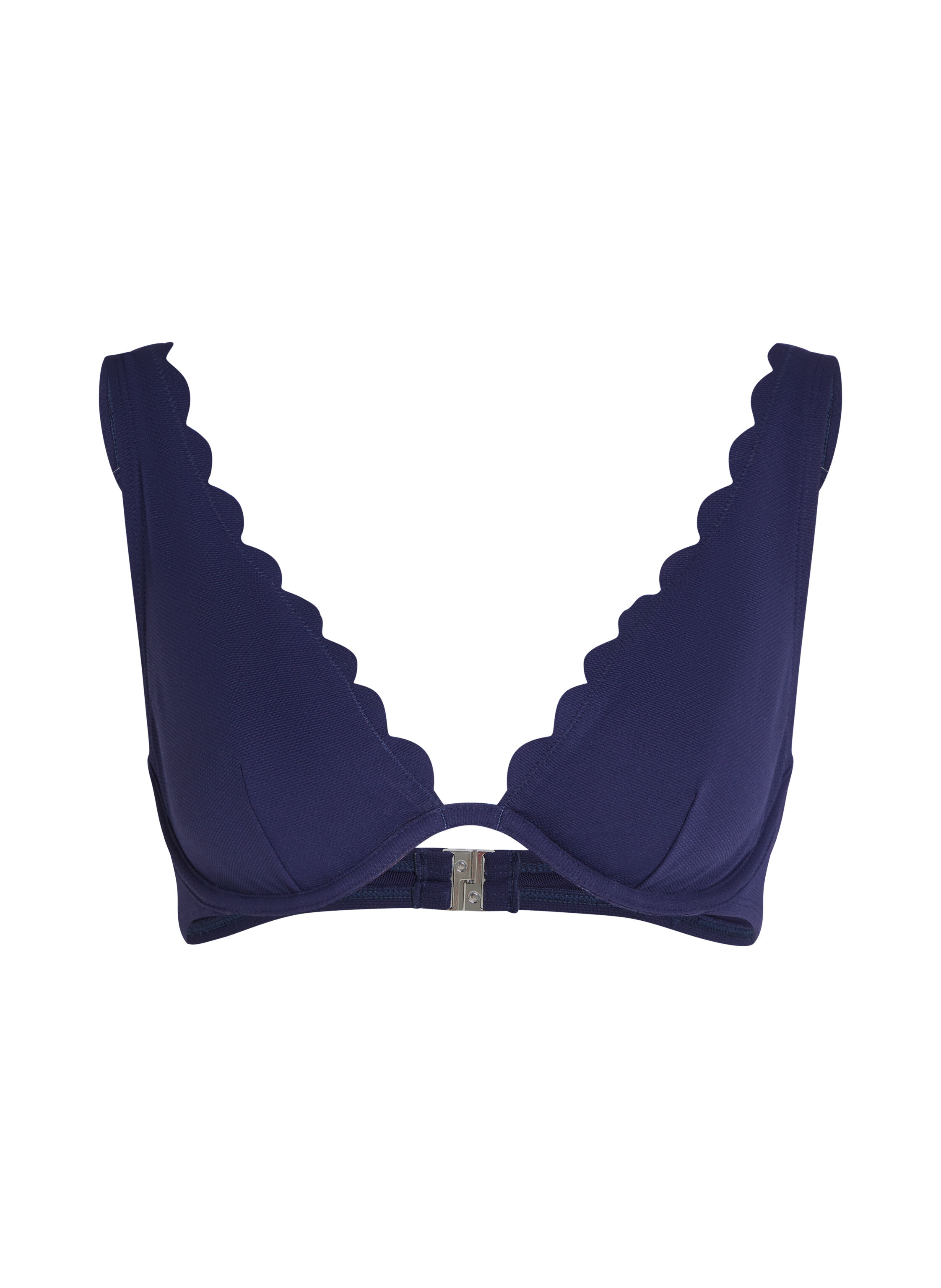 Unwattiertes Bügel-Bikini-Top Scallop, Blau Unwattiertes Bügel-Bikini-Top Scallop, Blau