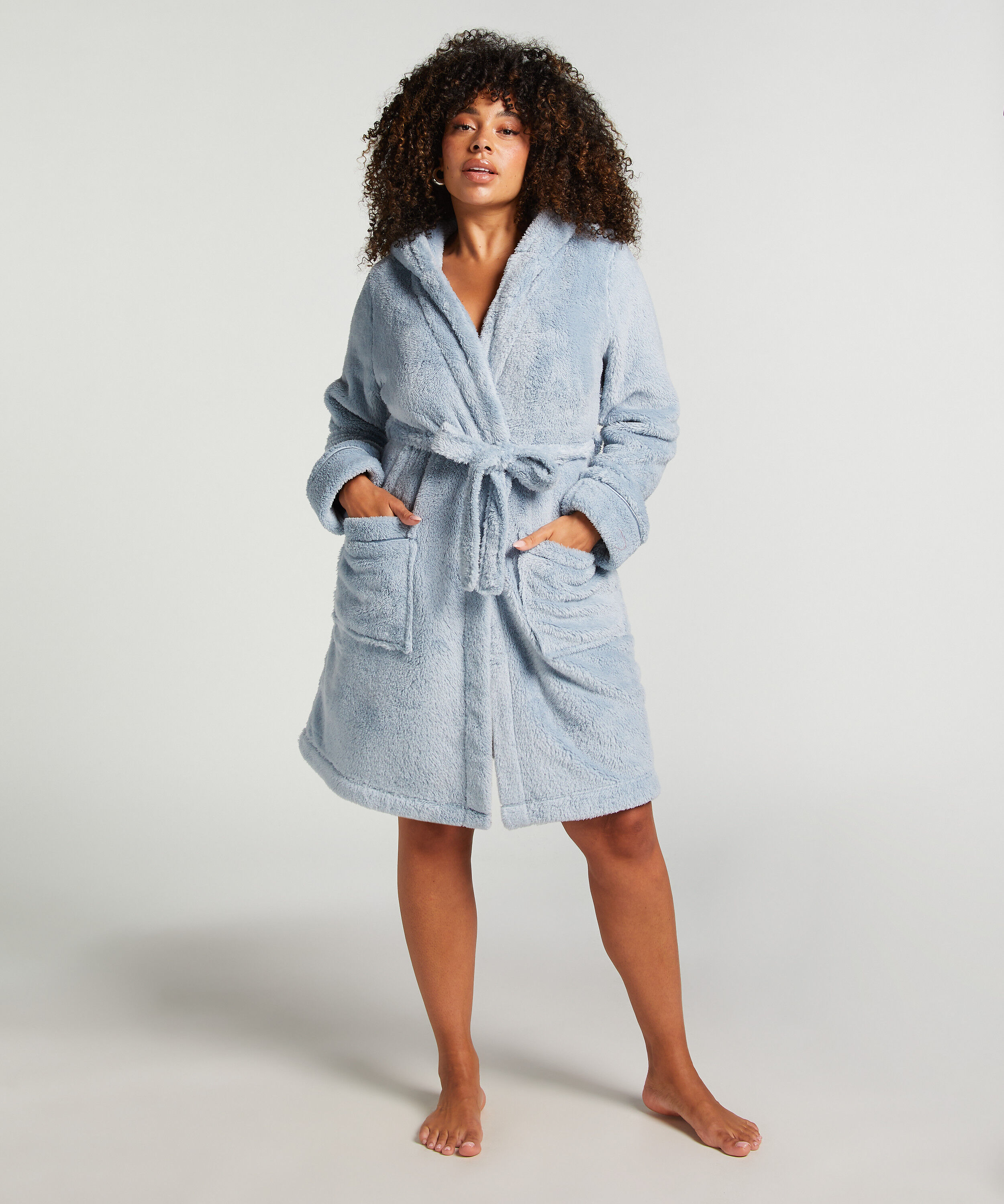 Bademantel Fleece, Blau Bademantel Fleece, Blau