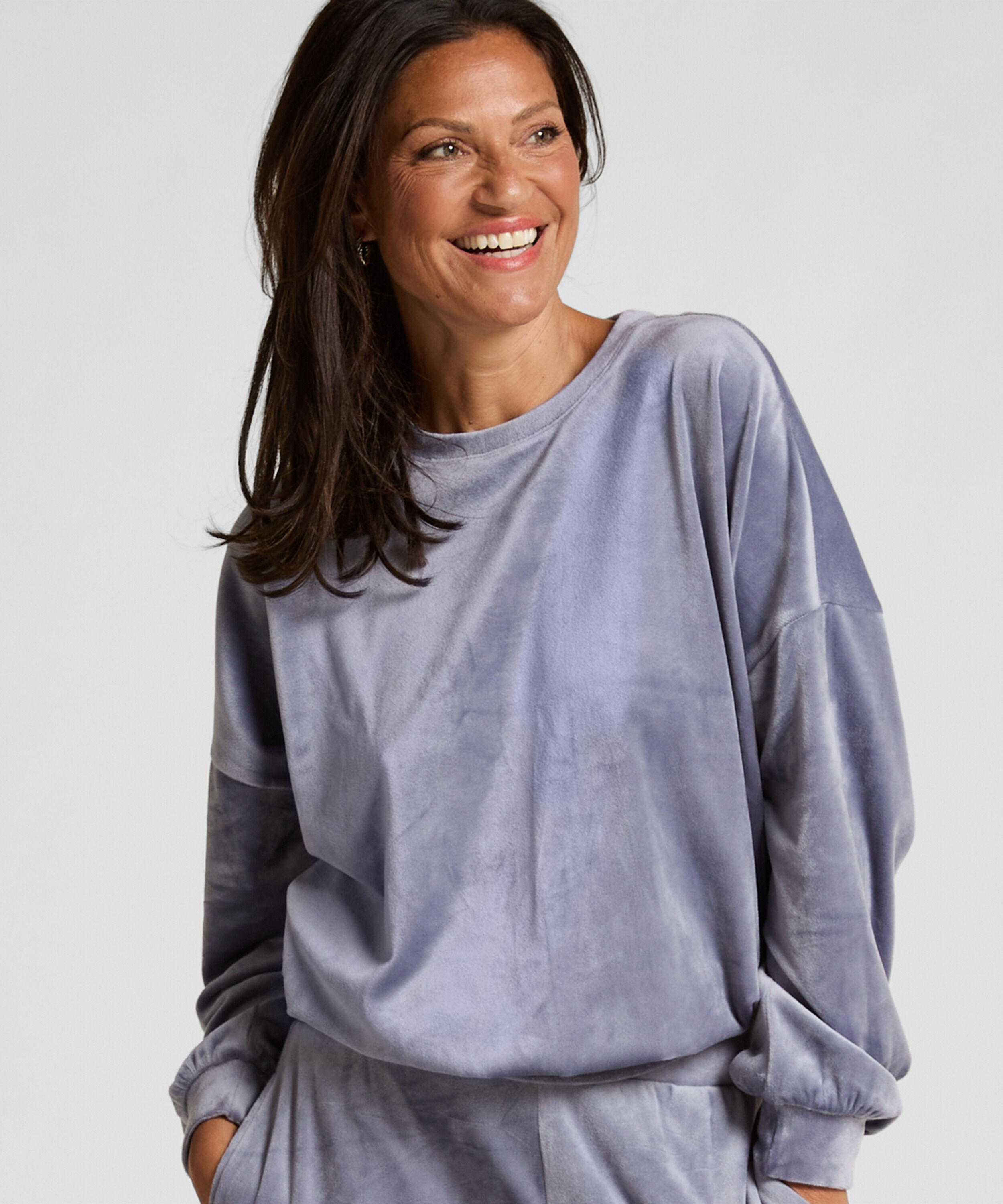 Velours Top, Blau Velours Top, Blau