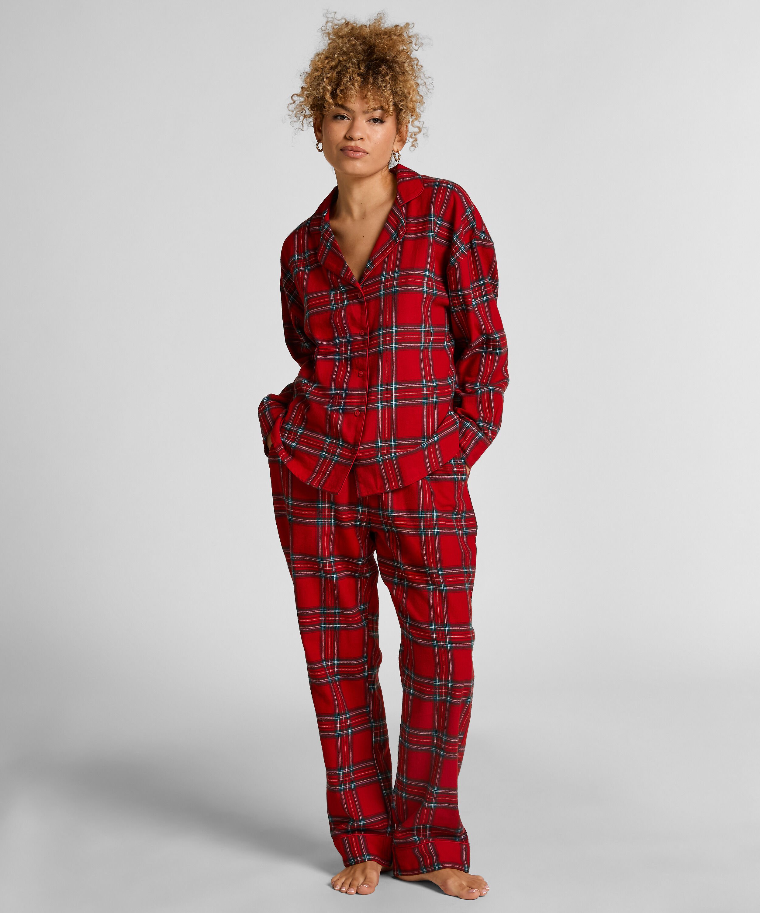 Petite Pyjamahose Flanell, Rot