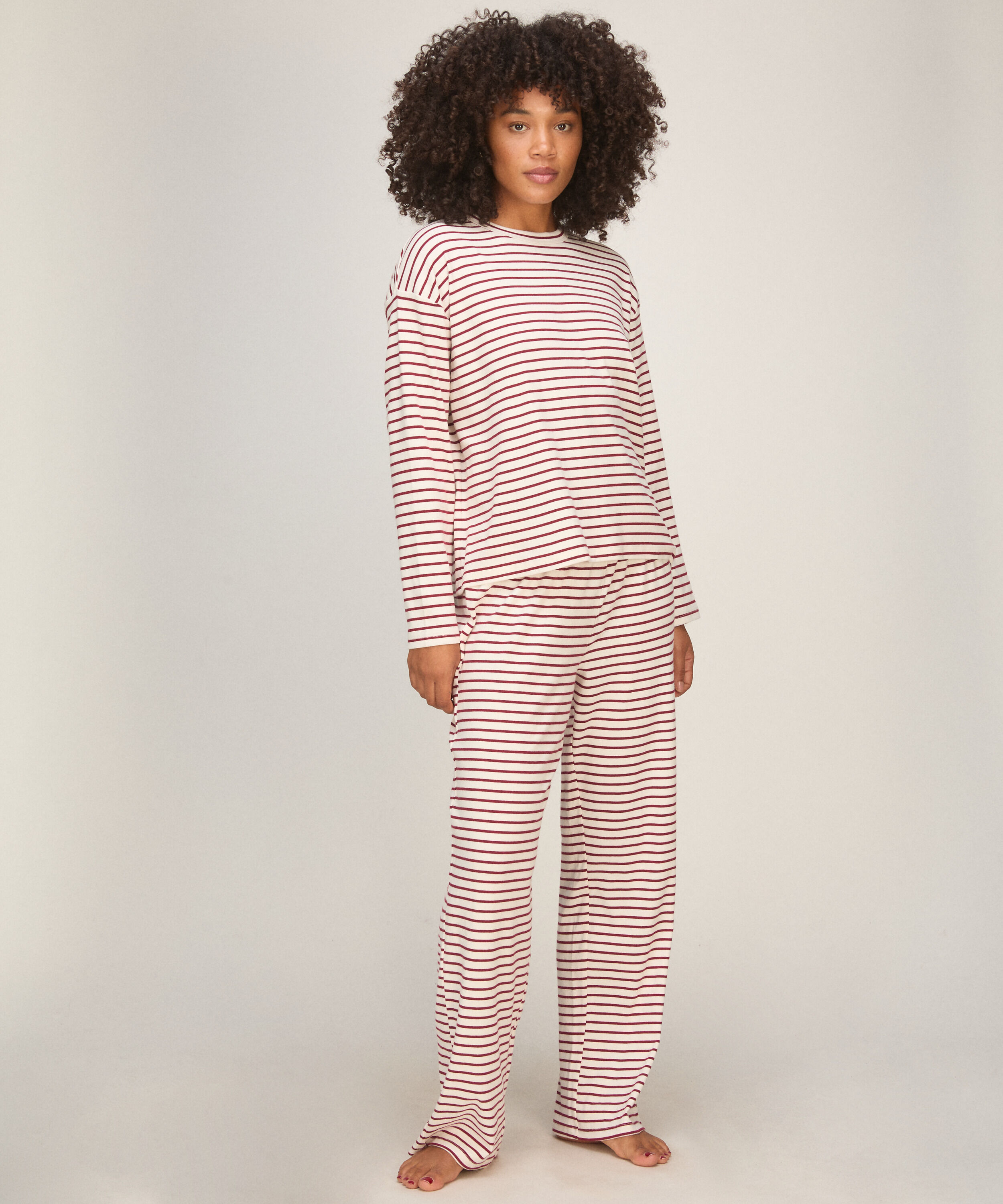 Gestreepte Pyjama Langarm