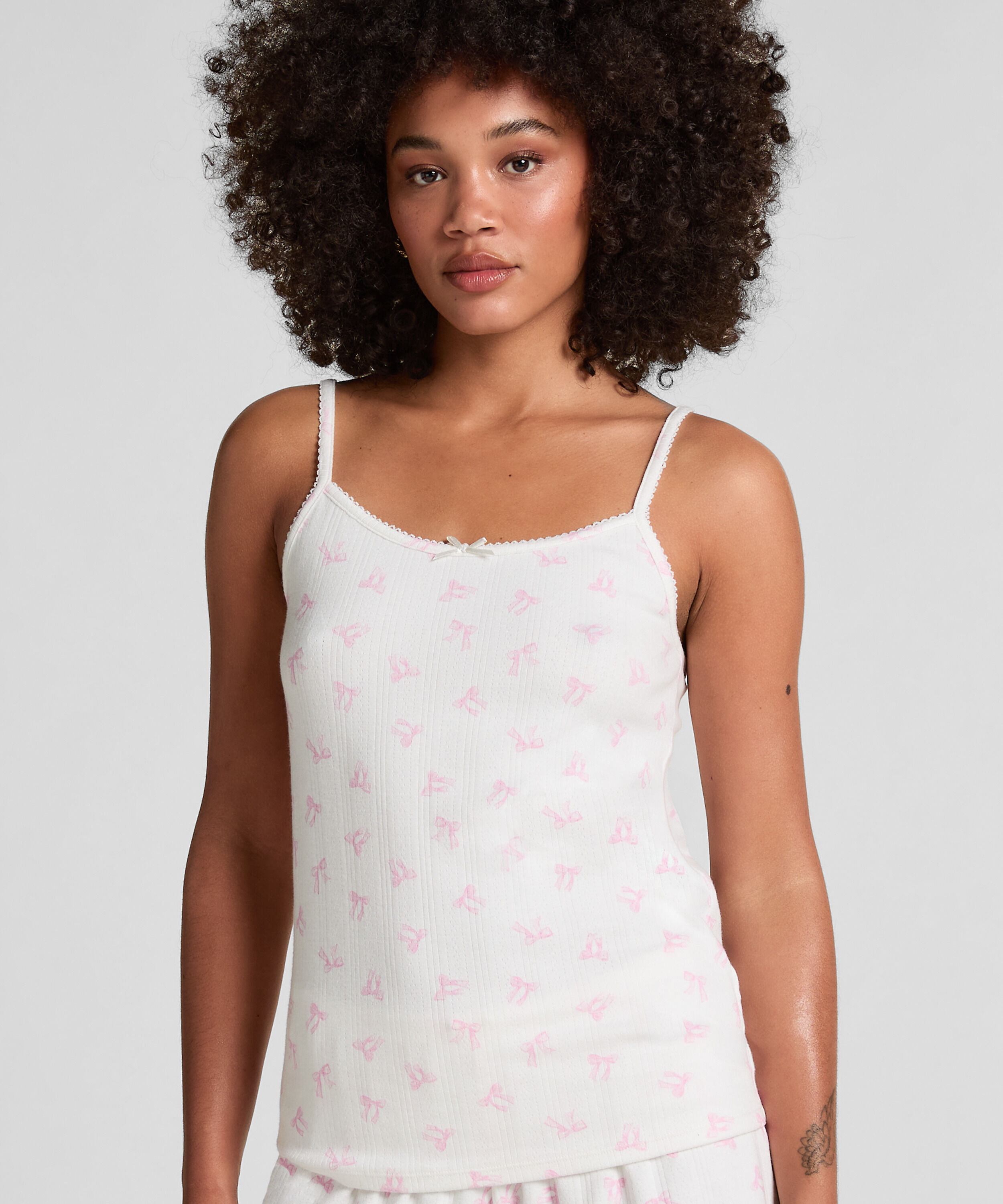 Pointelle-Camisole, Weiß