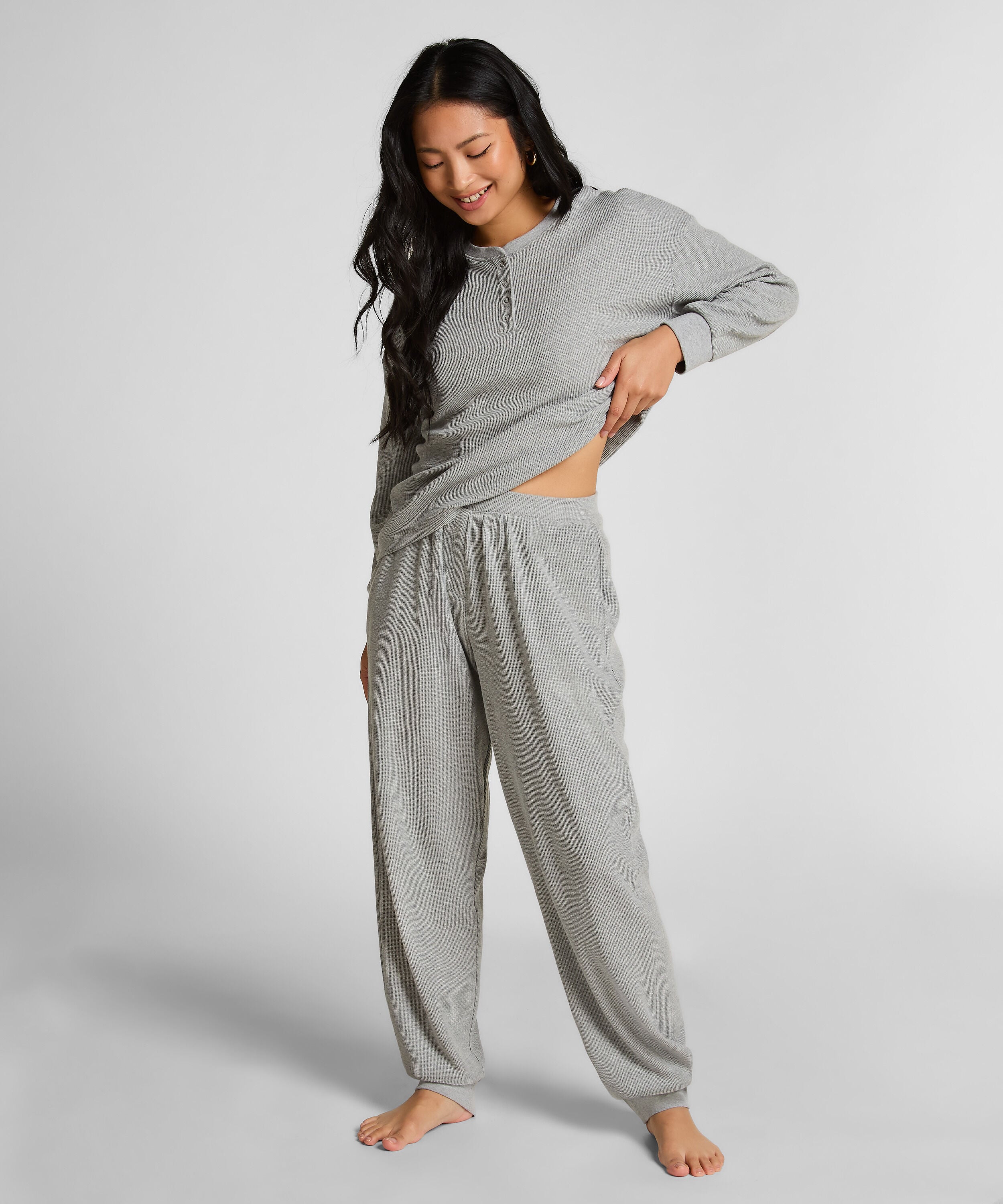 Jogger Waffelstrick, Grau Jogger Waffelstrick, Grau
