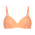 Unwattiertes Bügel-Bikini-Top Gili Rib, Orange