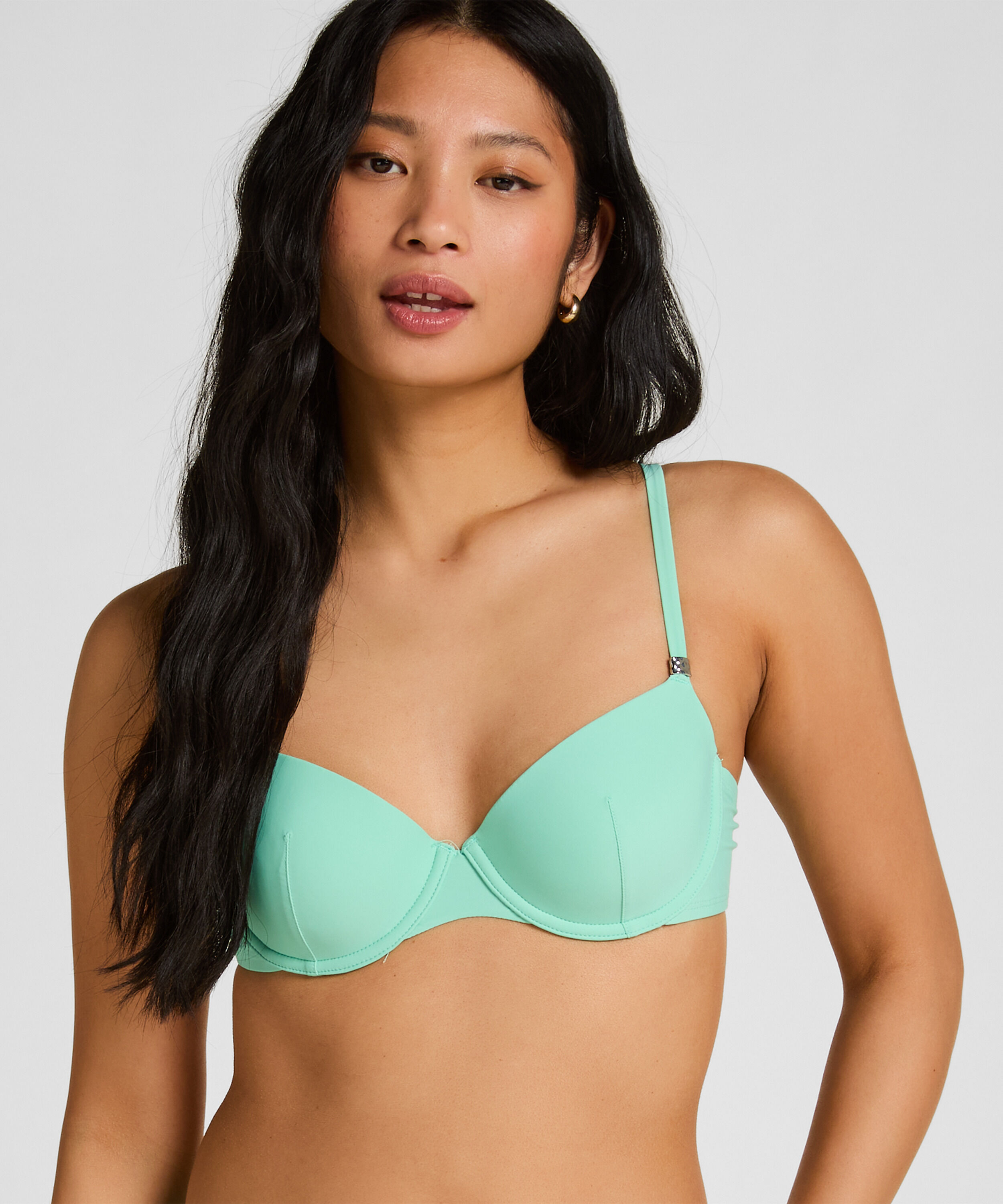 Luxuriöses Bügel-Bikini-Top mit Polsterung, Grün