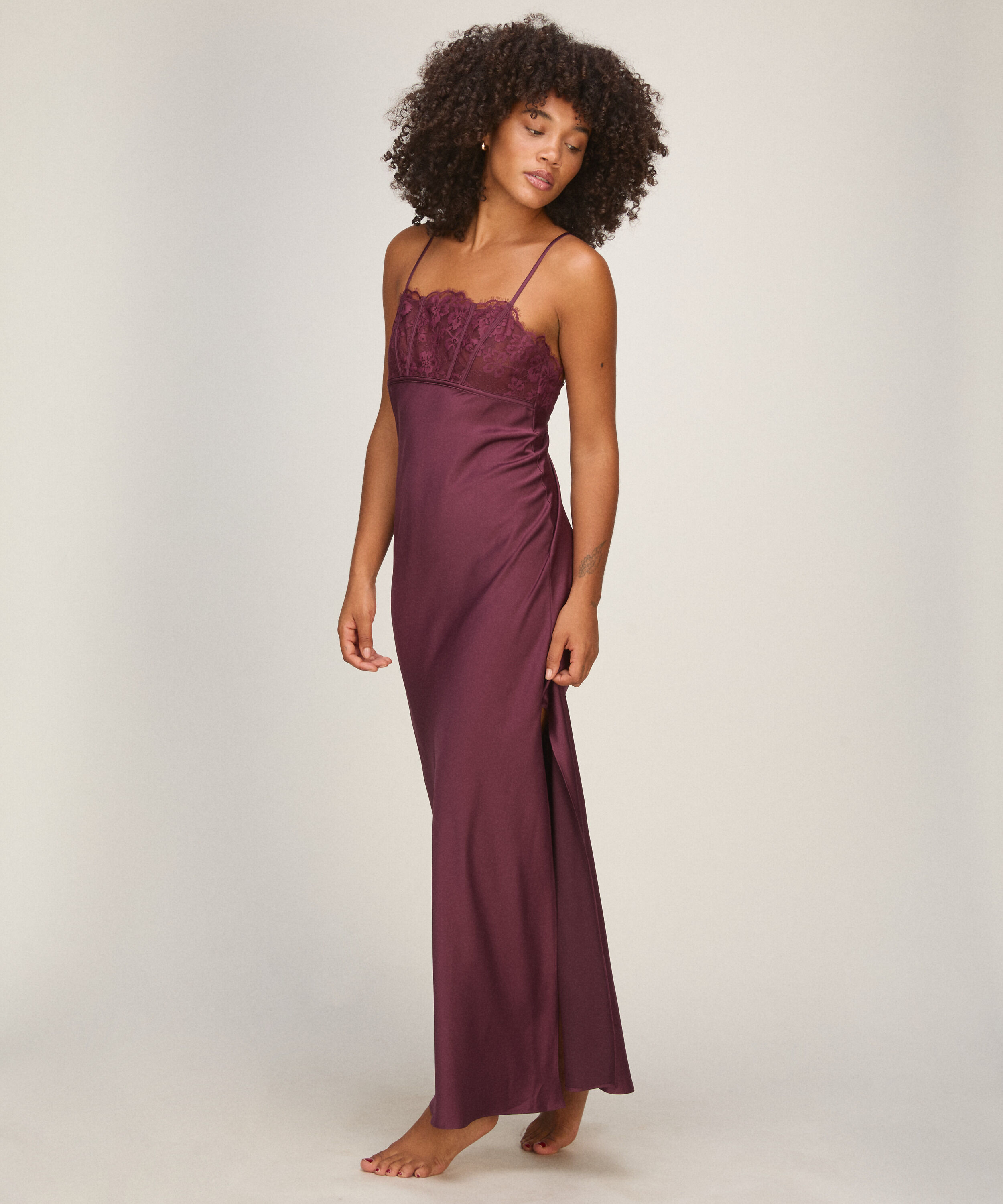 Langes Slipdress Lana, Lila Langes Slipdress Lana, Lila