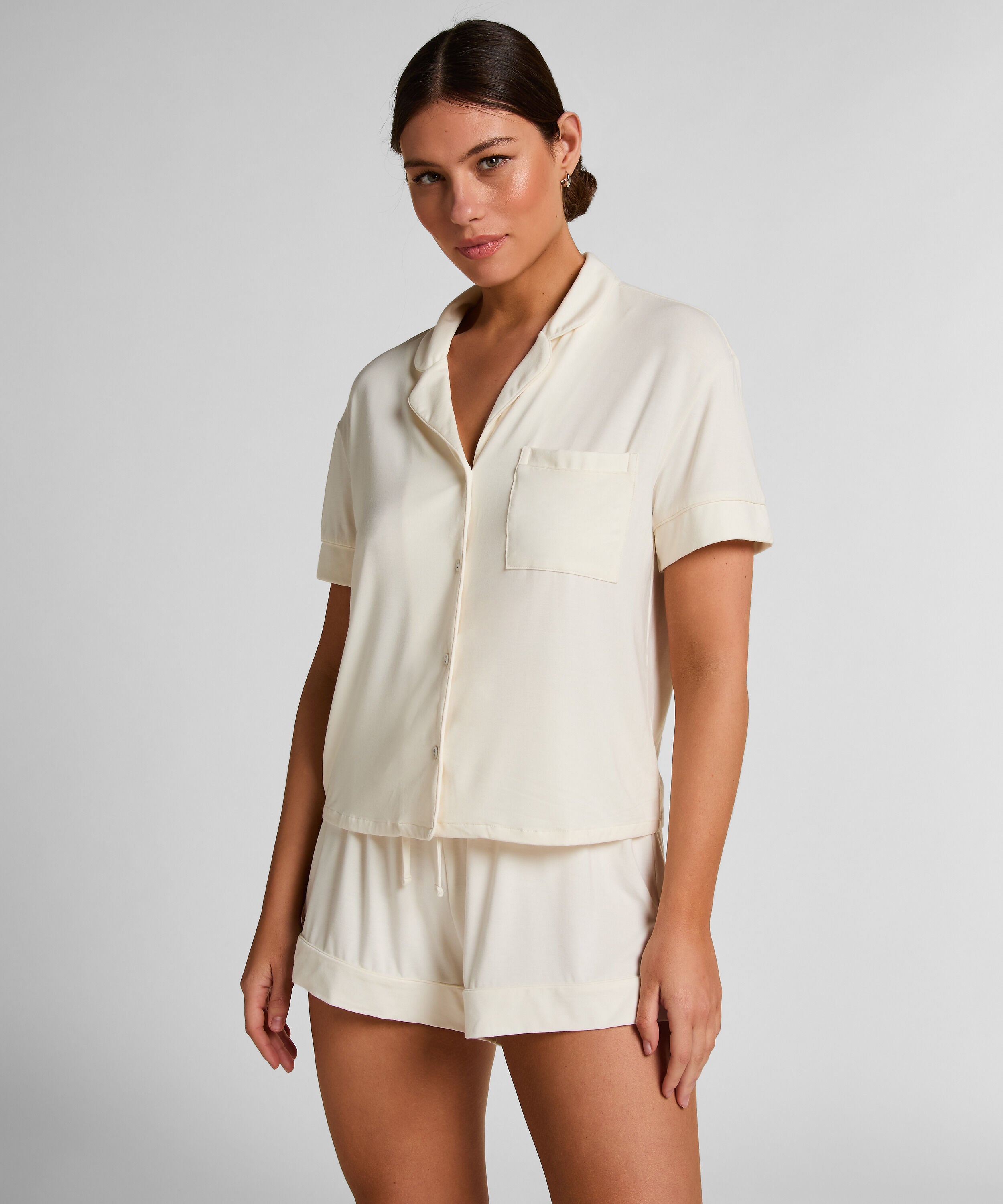 Pyjama Shorts Jersey Essential, Weiß