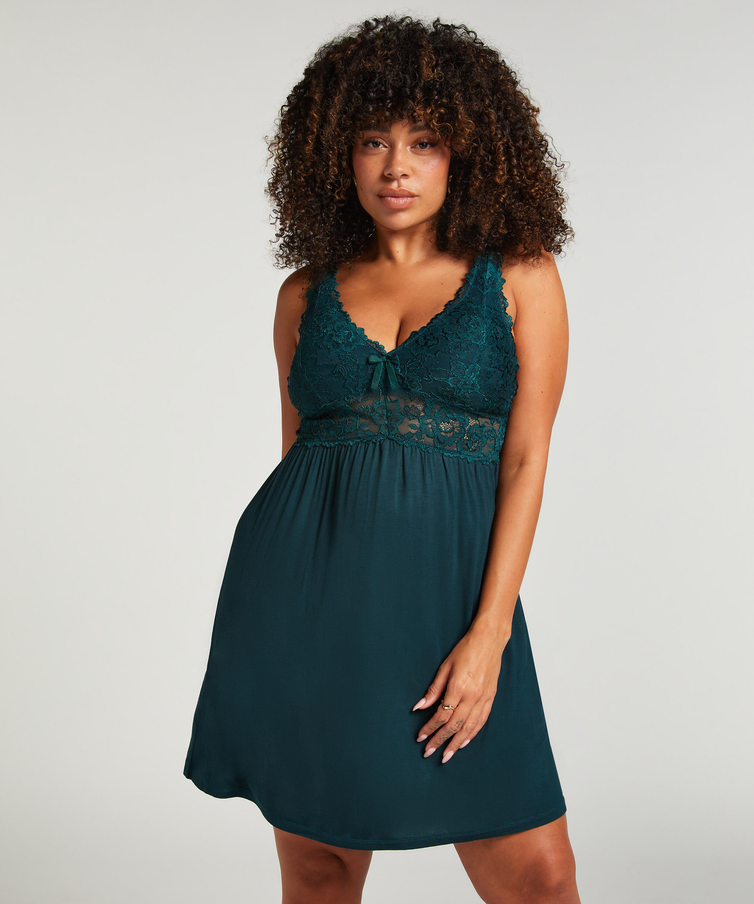 Slipdress Nora Lace, Grün