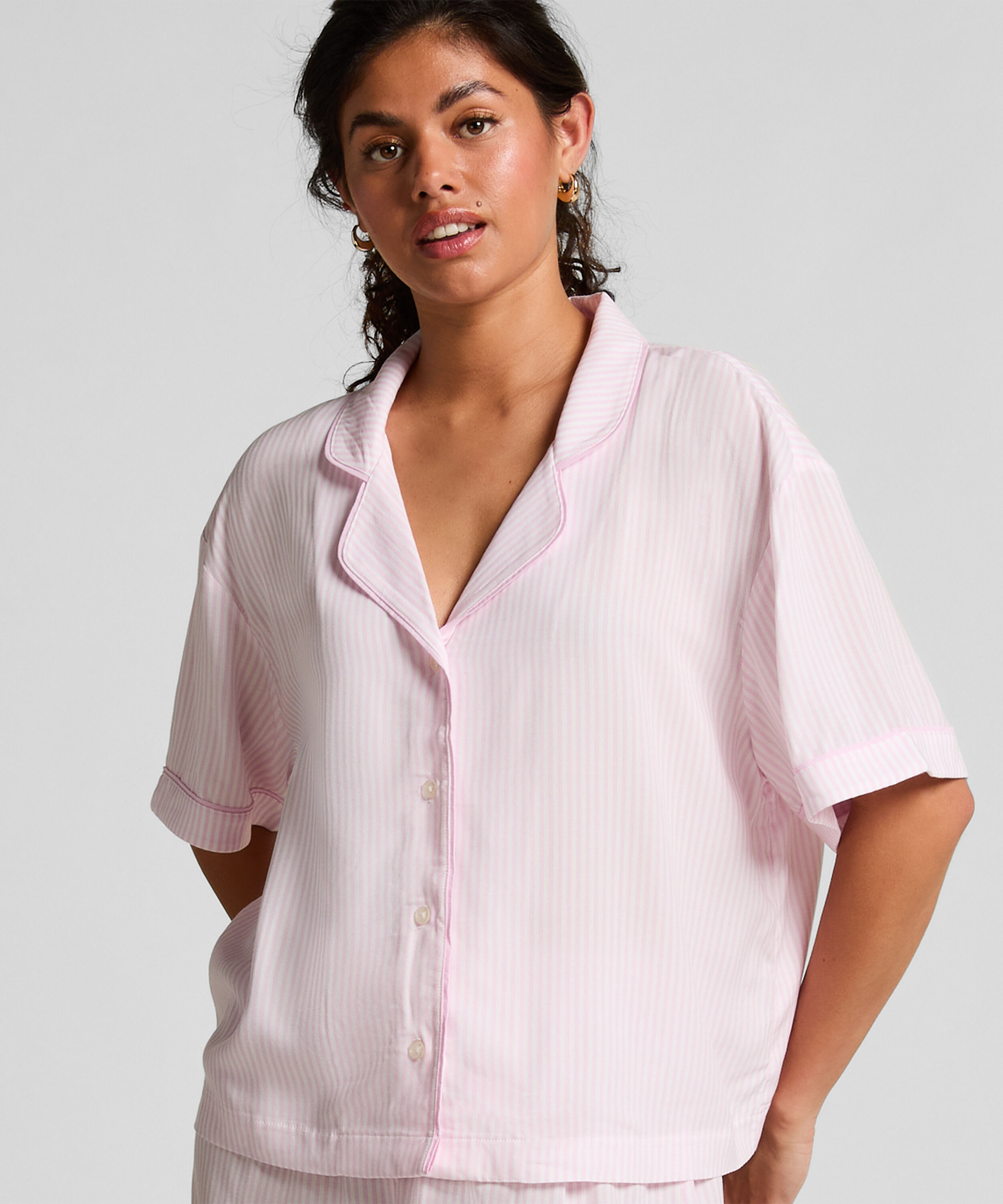 Kurzärmelige Pyjama-Jacke, Rose