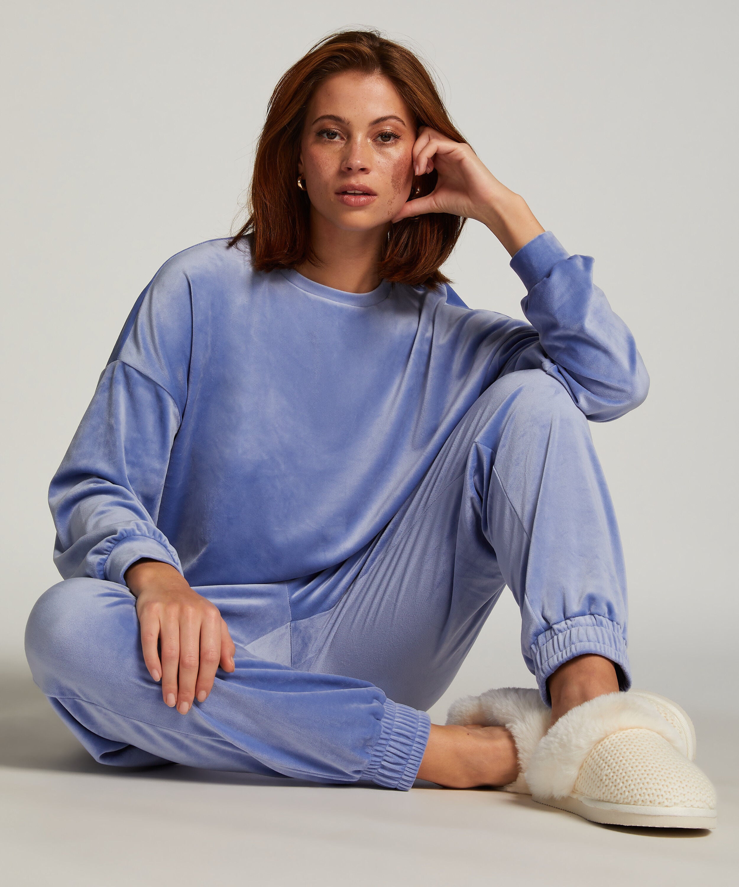 Velours Top, Blau