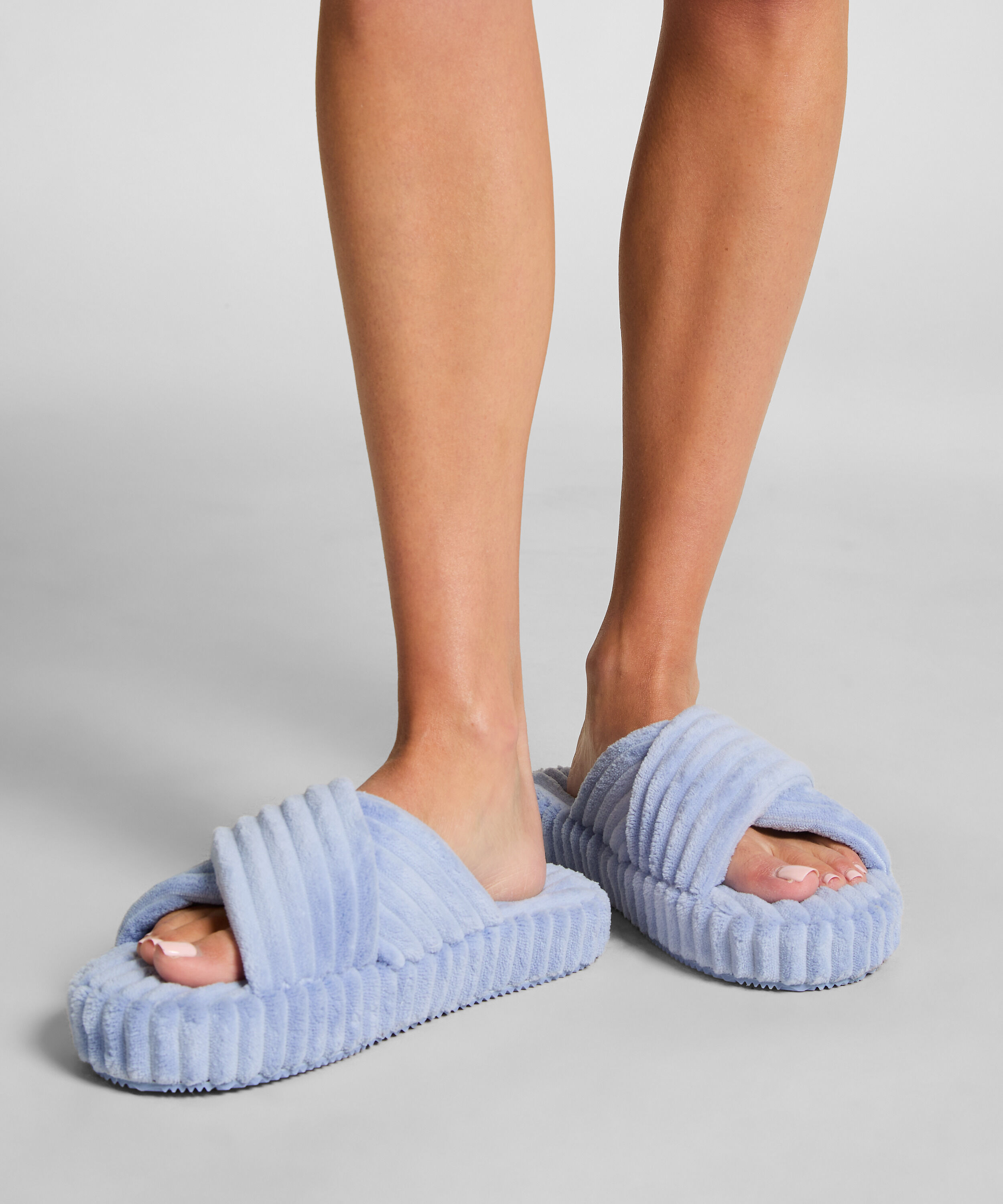 Slipper Weiche Rippung, Blau