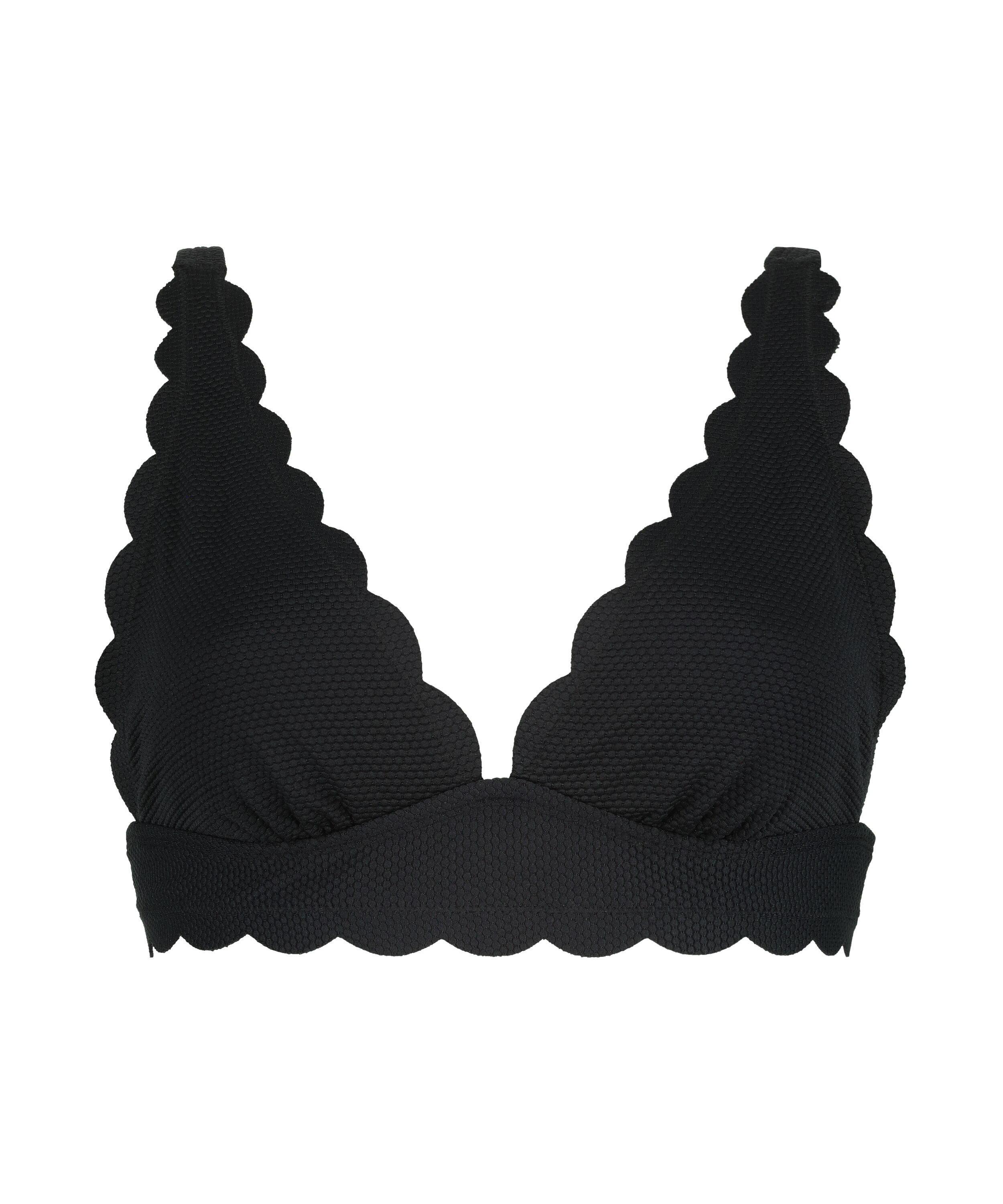 Triangel-Bikini-Oberteil Scallop, Schwarz Triangel-Bikini-Oberteil Scallop, Schwarz