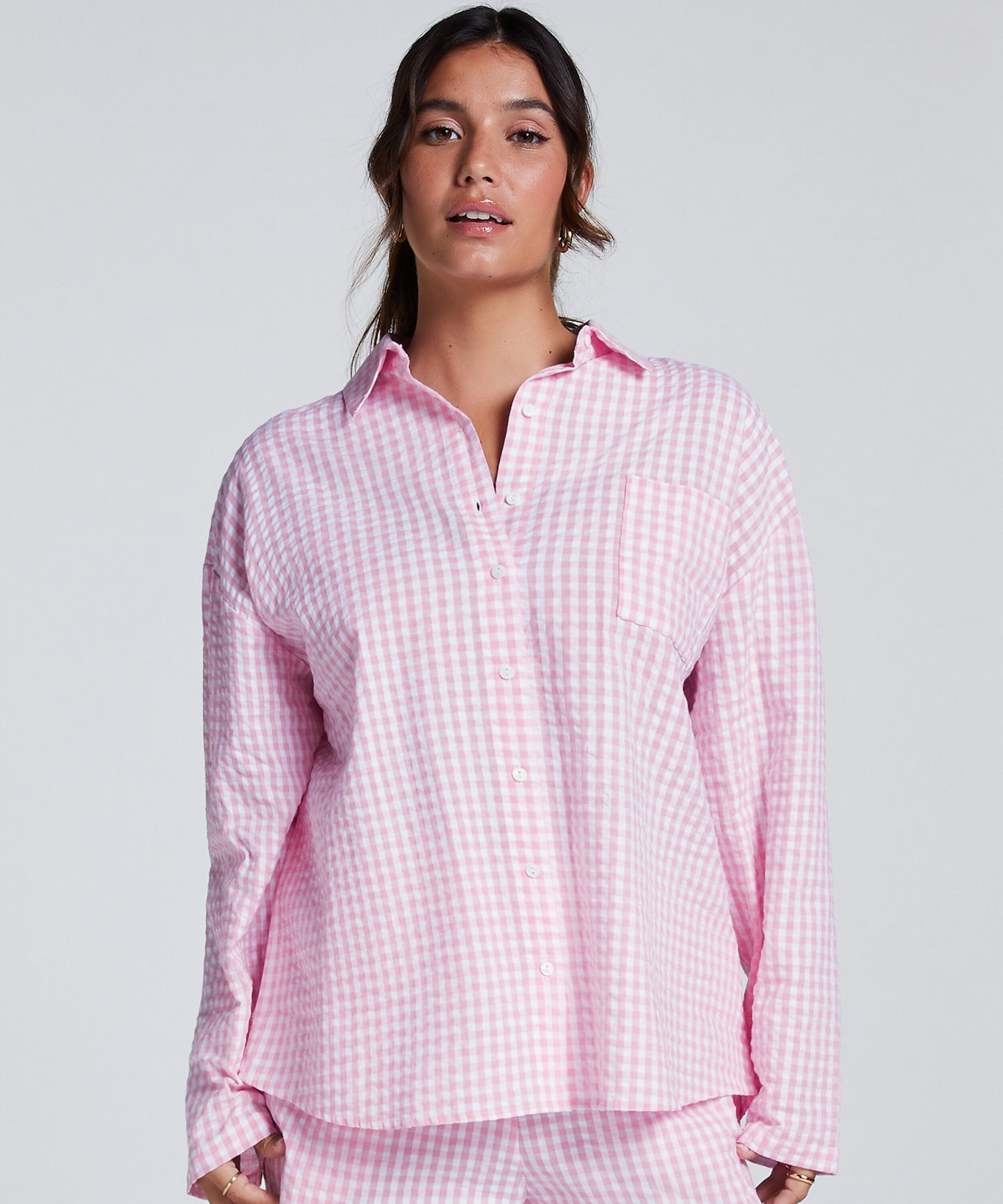 Pyjama-Oberteil aus Baumwolle, Rose