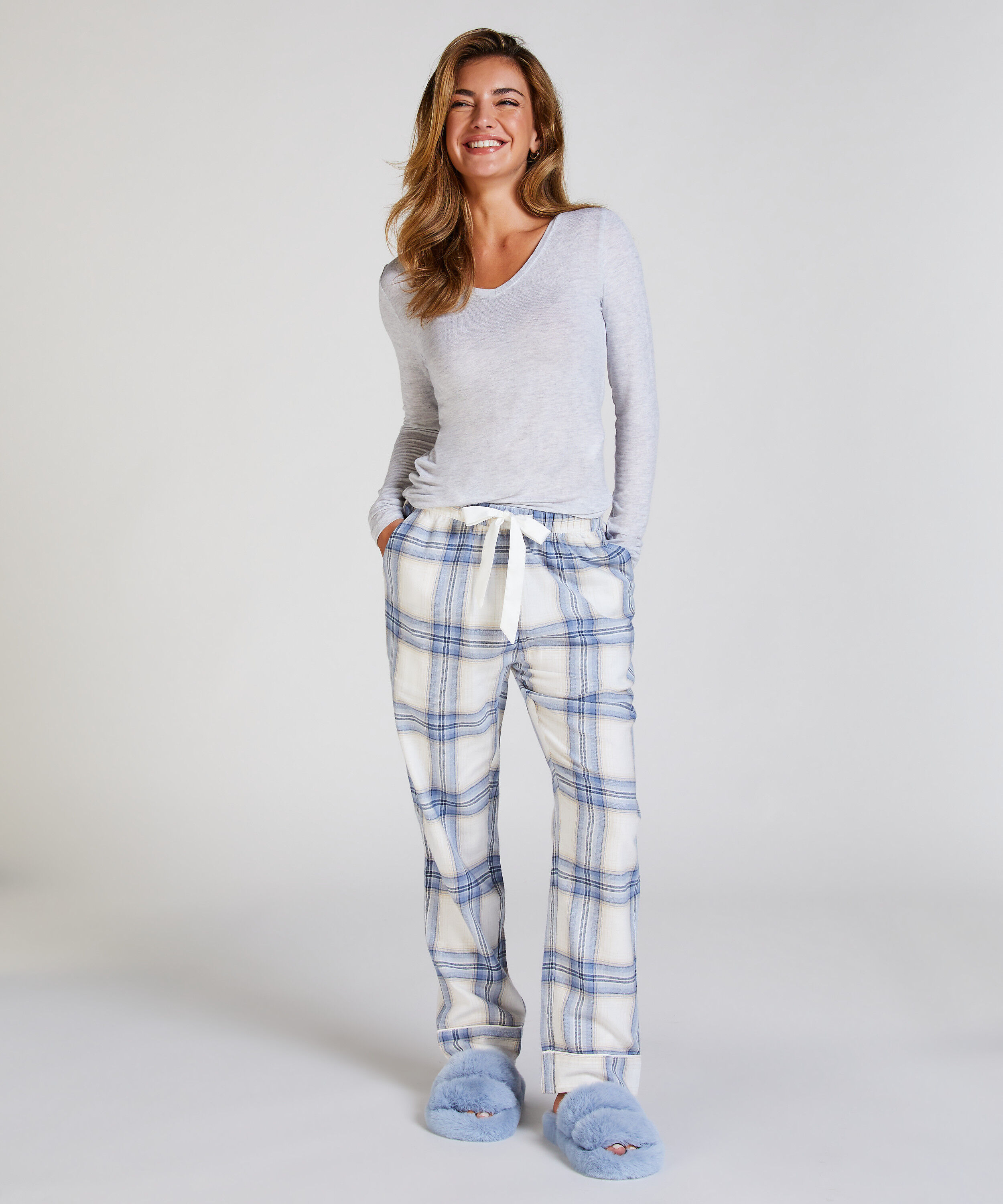 Petite Pyjamahose Flanell, Blau