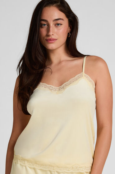 Hunkemöller Cami Top Velours Lace Gelb