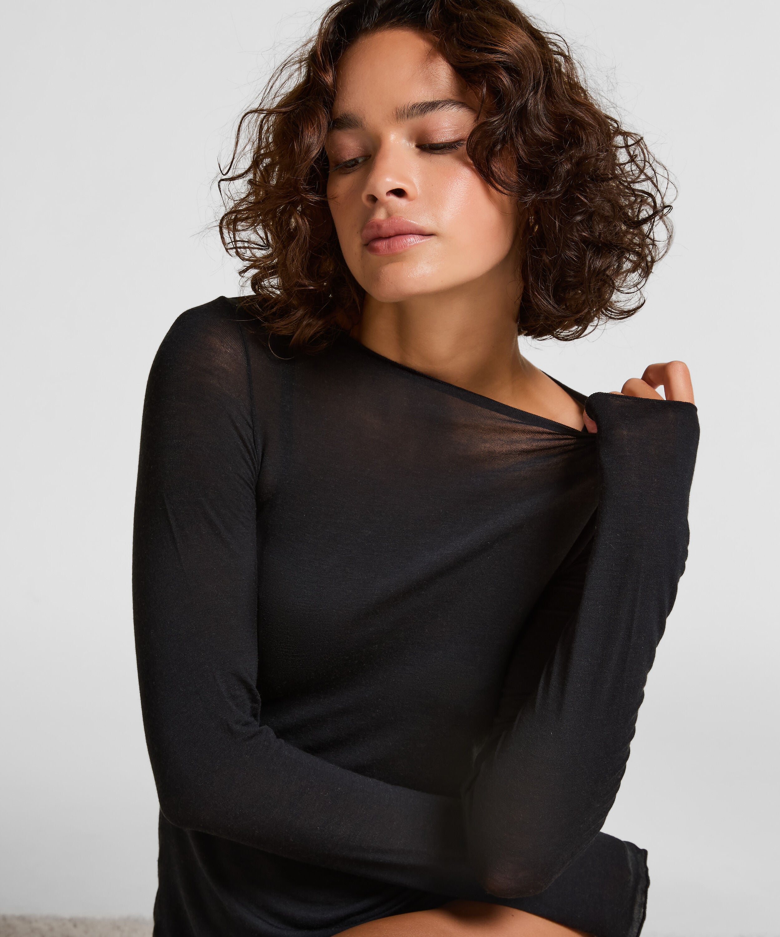 super soft Shirt aus Kaschmir-Mix mit U-Boot-Ausschnitt, Schwarz super soft Shirt aus Kaschmir-Mix mit U-Boot-Ausschnitt, Schwarz