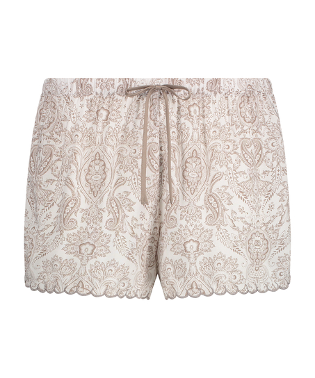 Pyjama-Shorts, Weiß