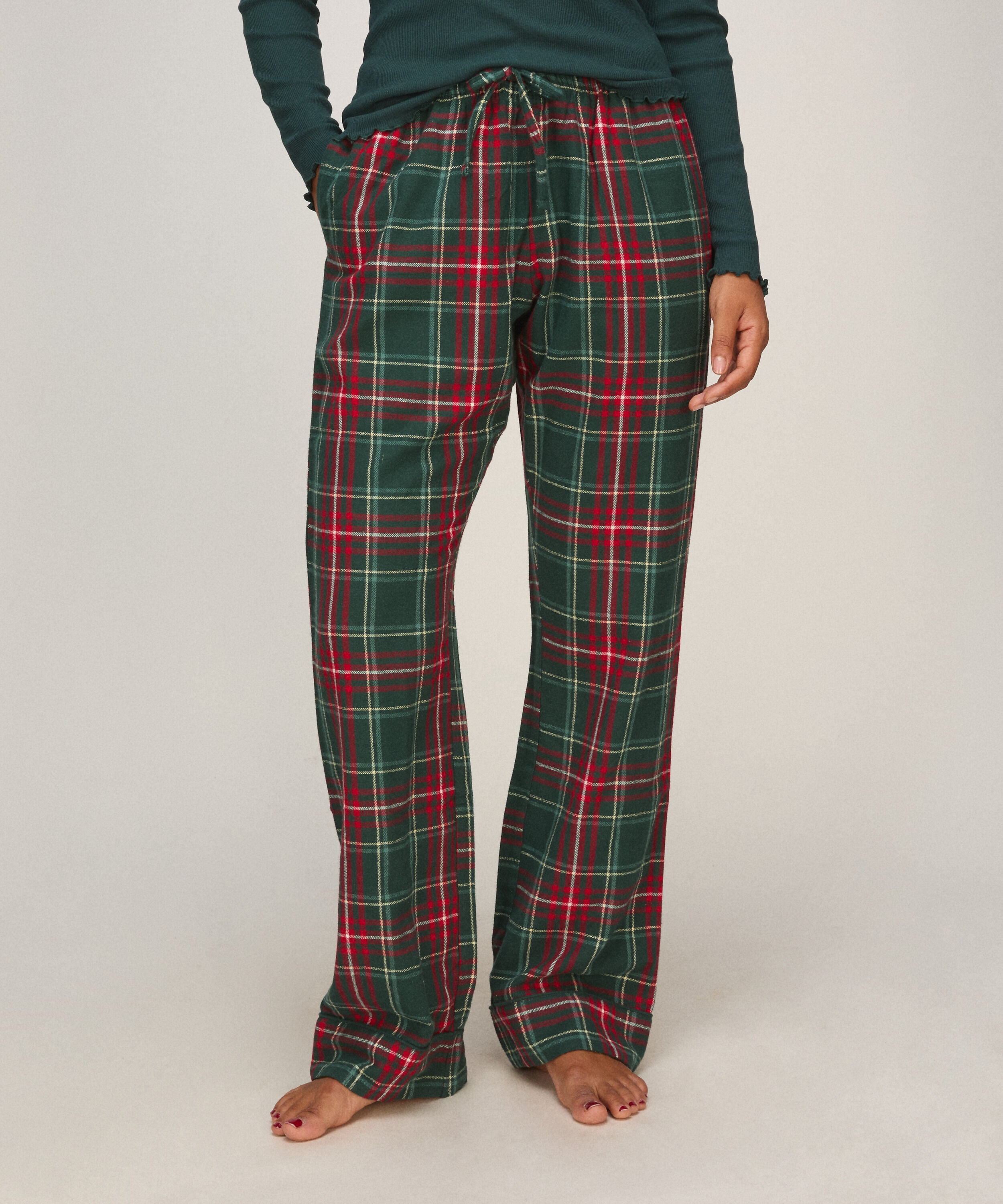 Petite Pyjamahose Flanell, Grün