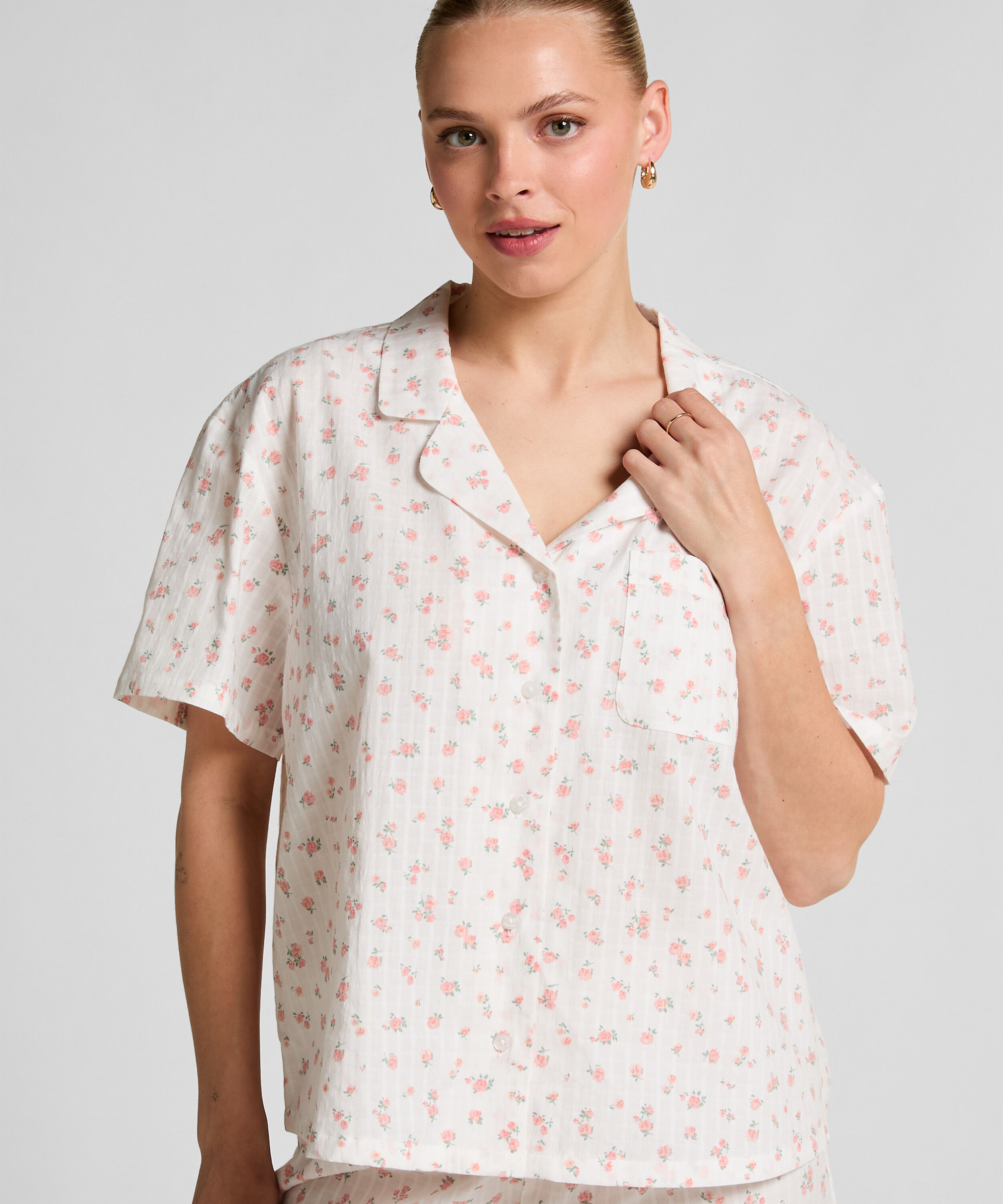 Pyjama-Jacke, Weiß