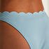 Hoch ausgeschnittener Bikini-Slip Scallop, Blau
