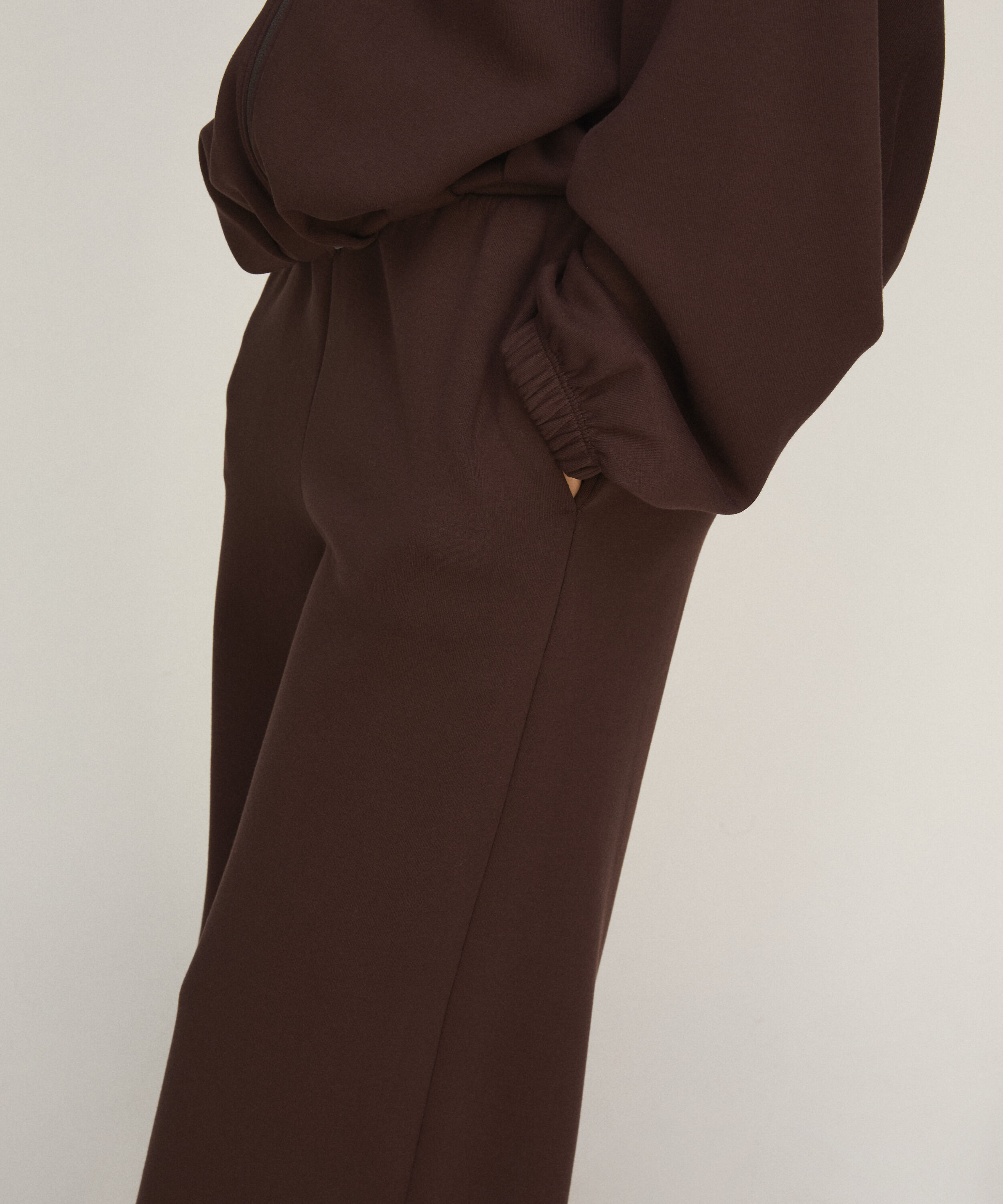 Viskosehose mit weitem Bein, Braun Viskosehose mit weitem Bein, Braun