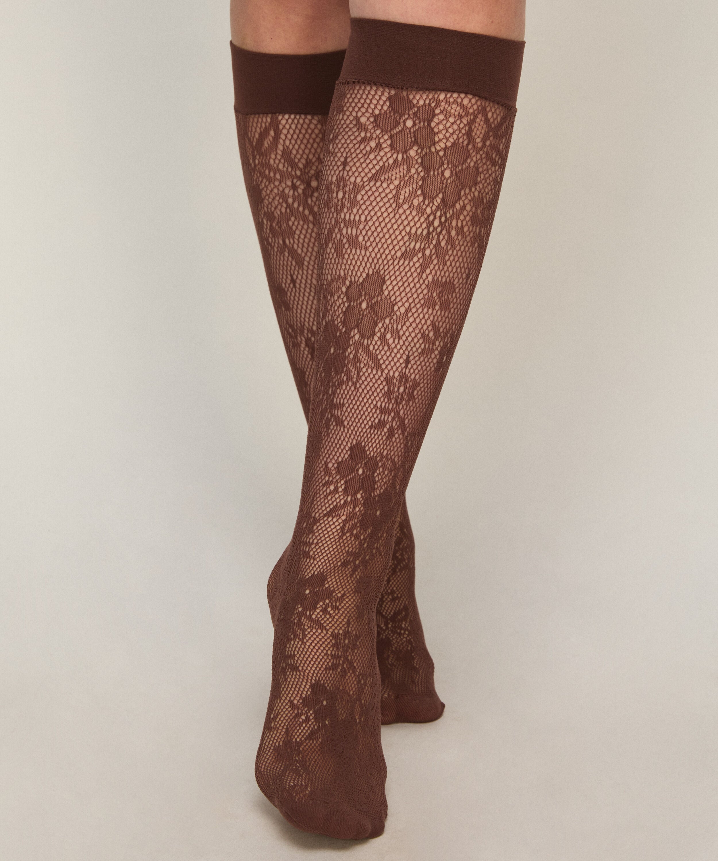 Transparente Socken Spitze Netz, Braun Transparente Socken Spitze Netz, Braun